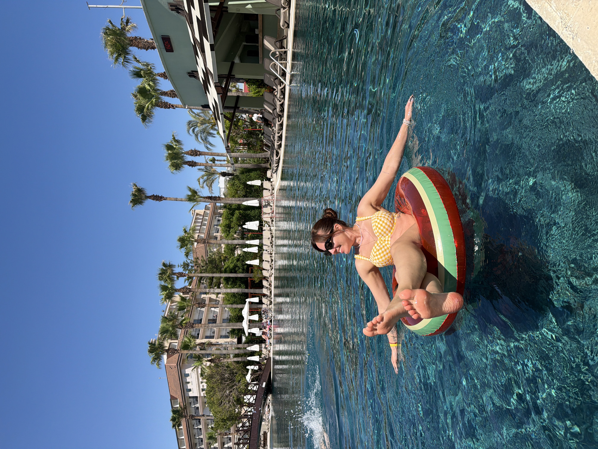Poolside leisure moments documented in Serik, Turkey resort area