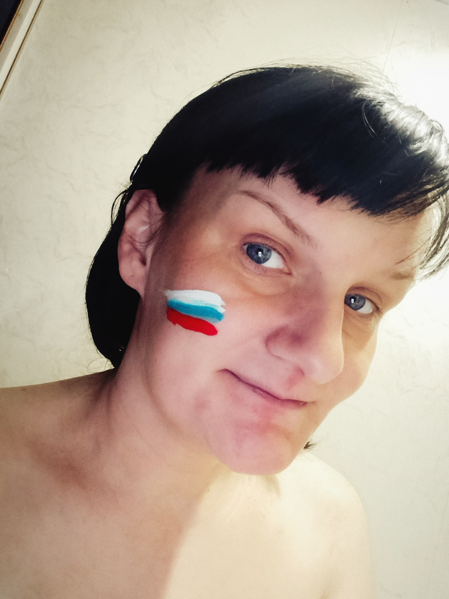 Woman photographed in close-up portrait in Фоки, Russia
