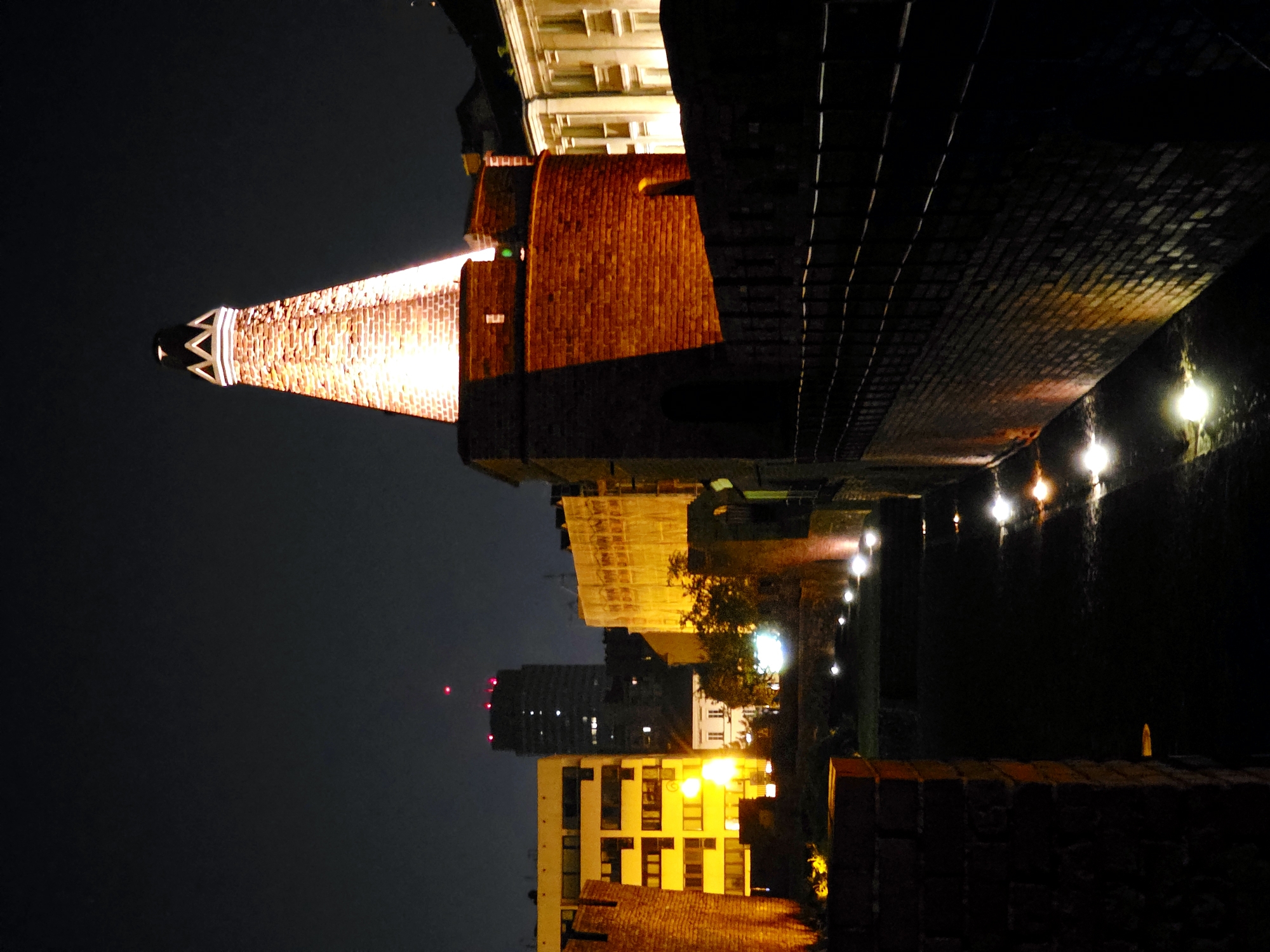 Warsaw Old Town at night, Barbican to Market Square