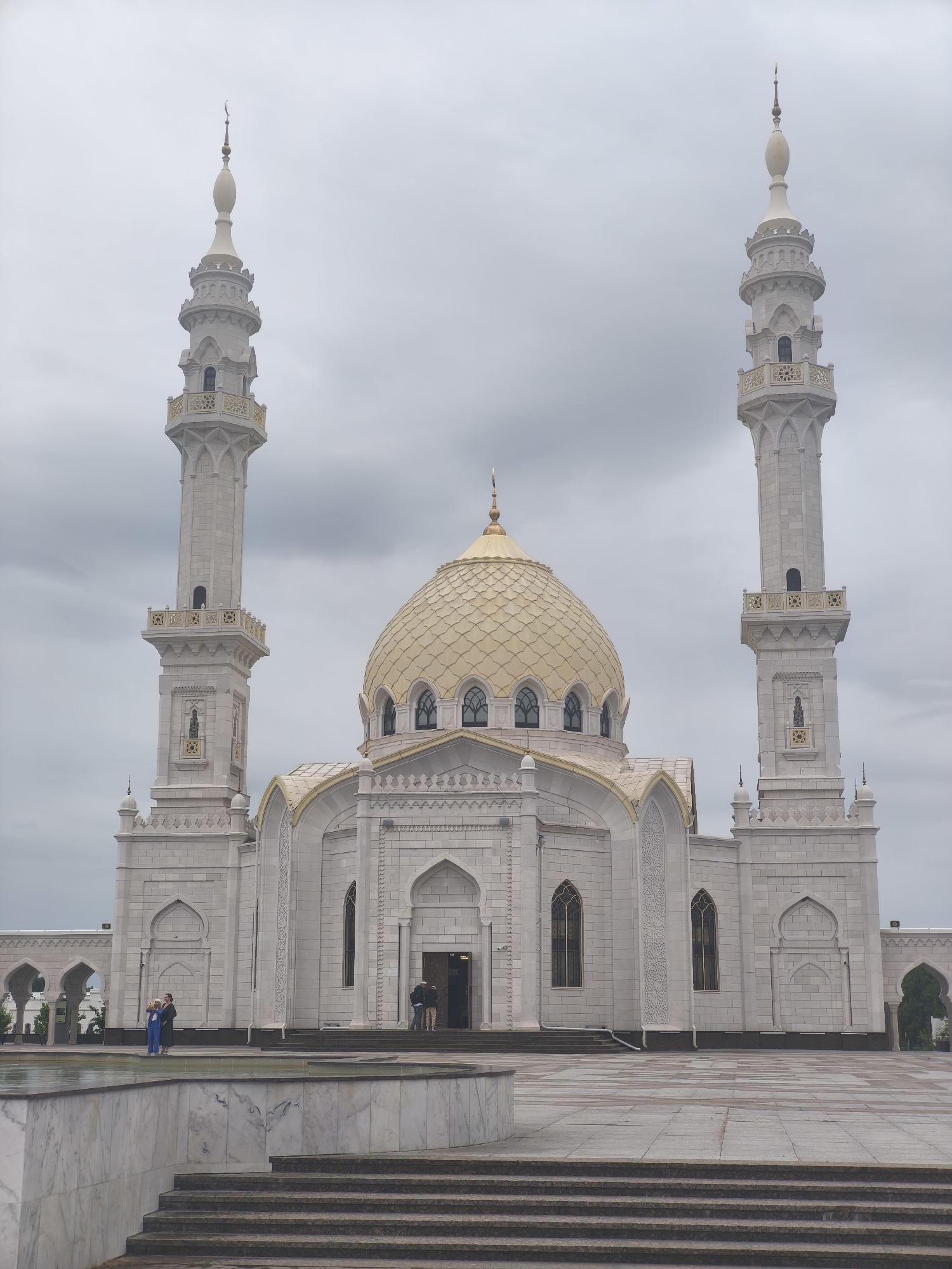 Bolgar's White Mosque under overcast skies, Tatarstan