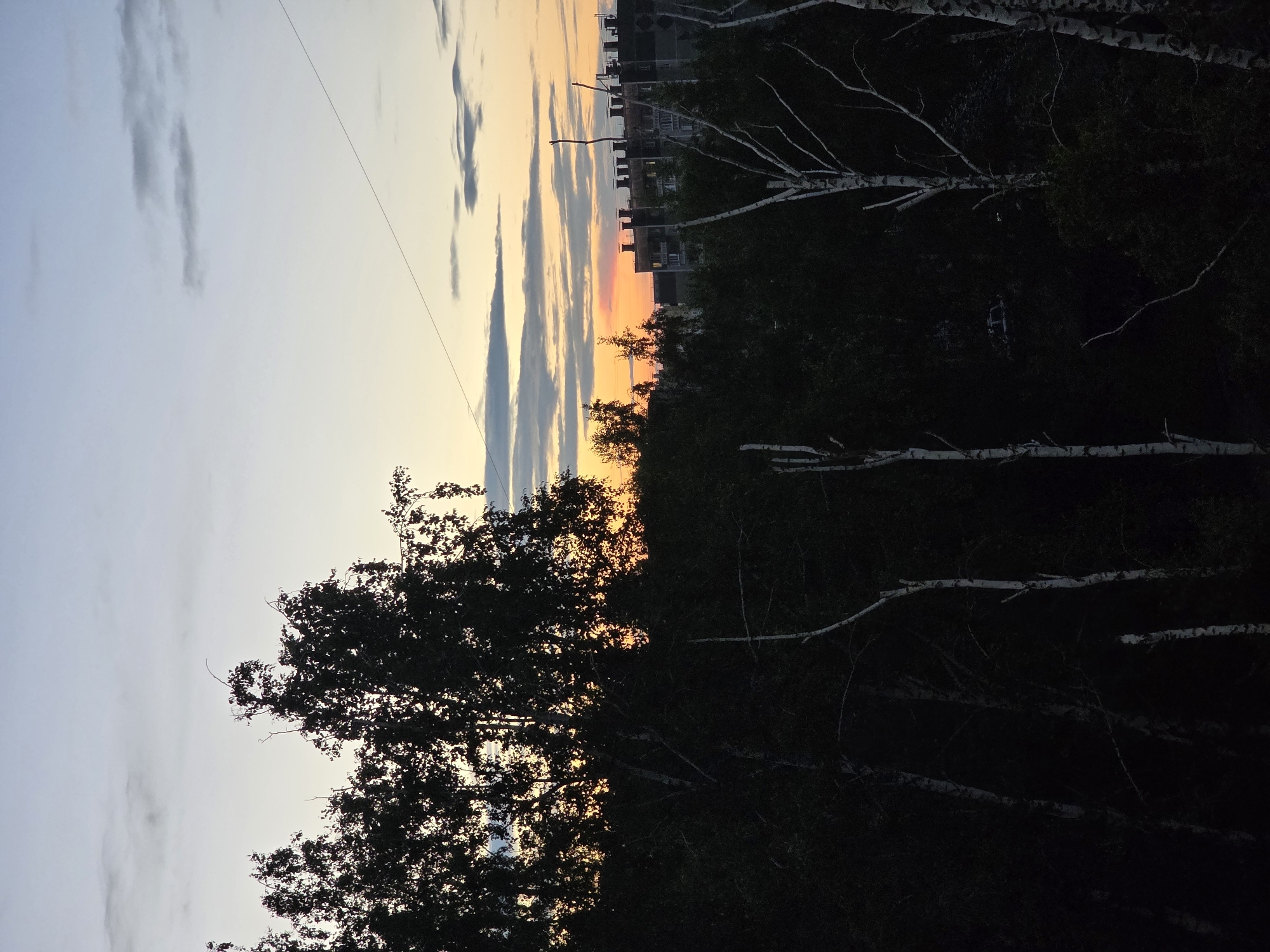 Sunset over Chelyabinsk, from treetops to courtyard