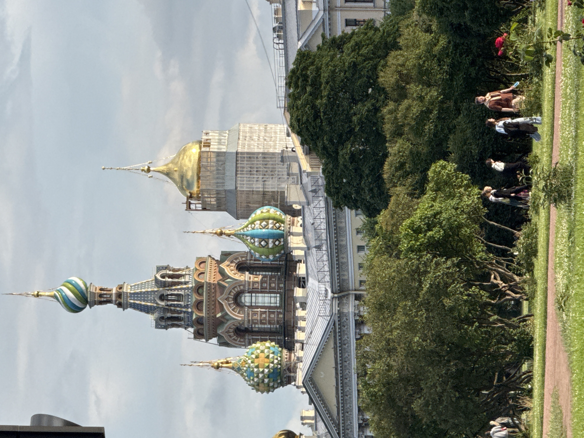 Ornate onion domes of Saint Petersburg's iconic spilled blood church
