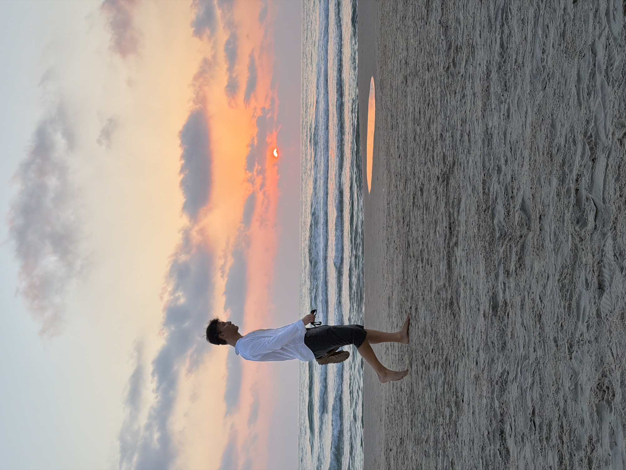 Barefoot stroll and Mediterranean sunset at Bat Yam beach