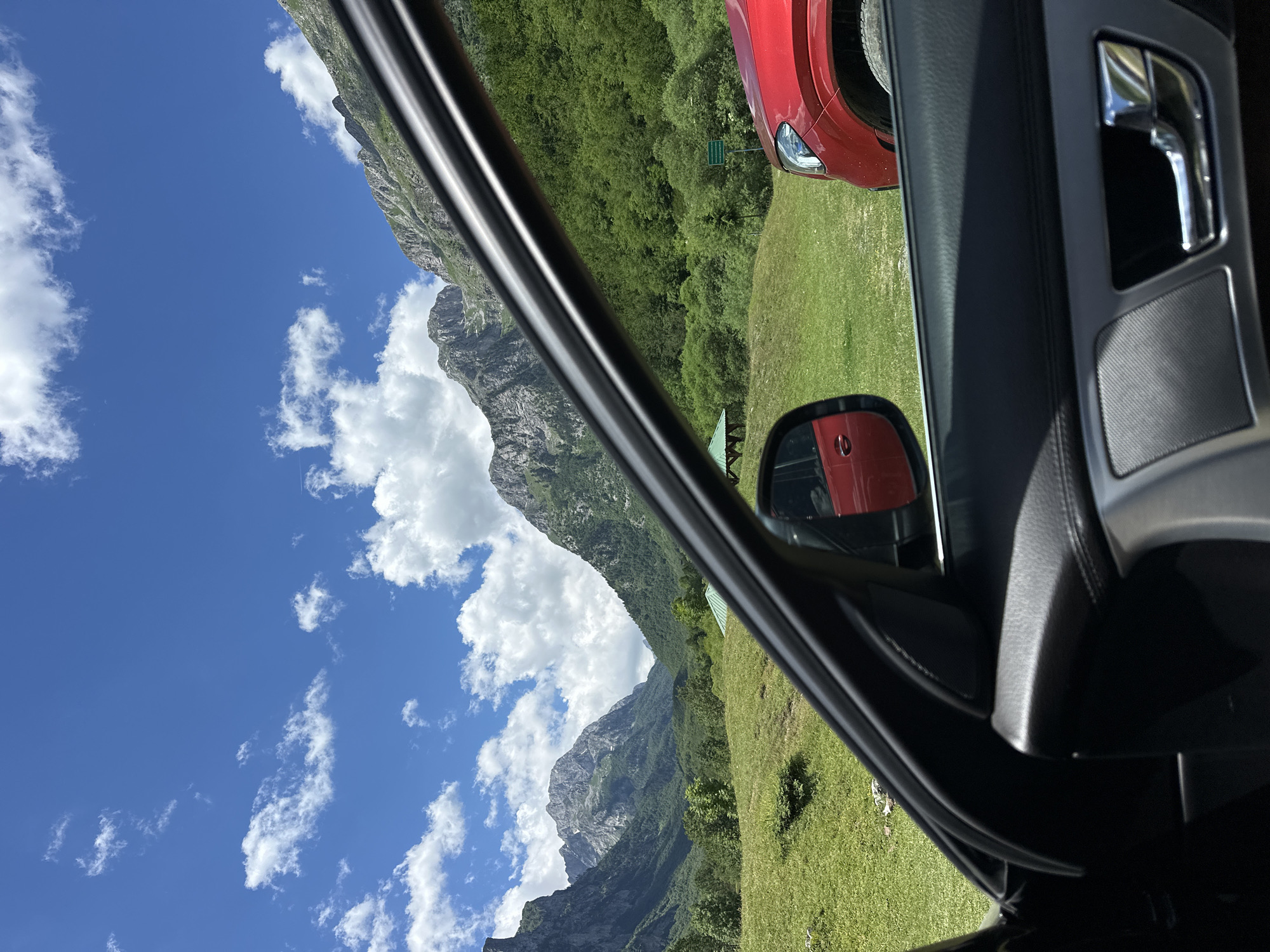 Driving through mountainous landscapes around Gusinje, Montenegro