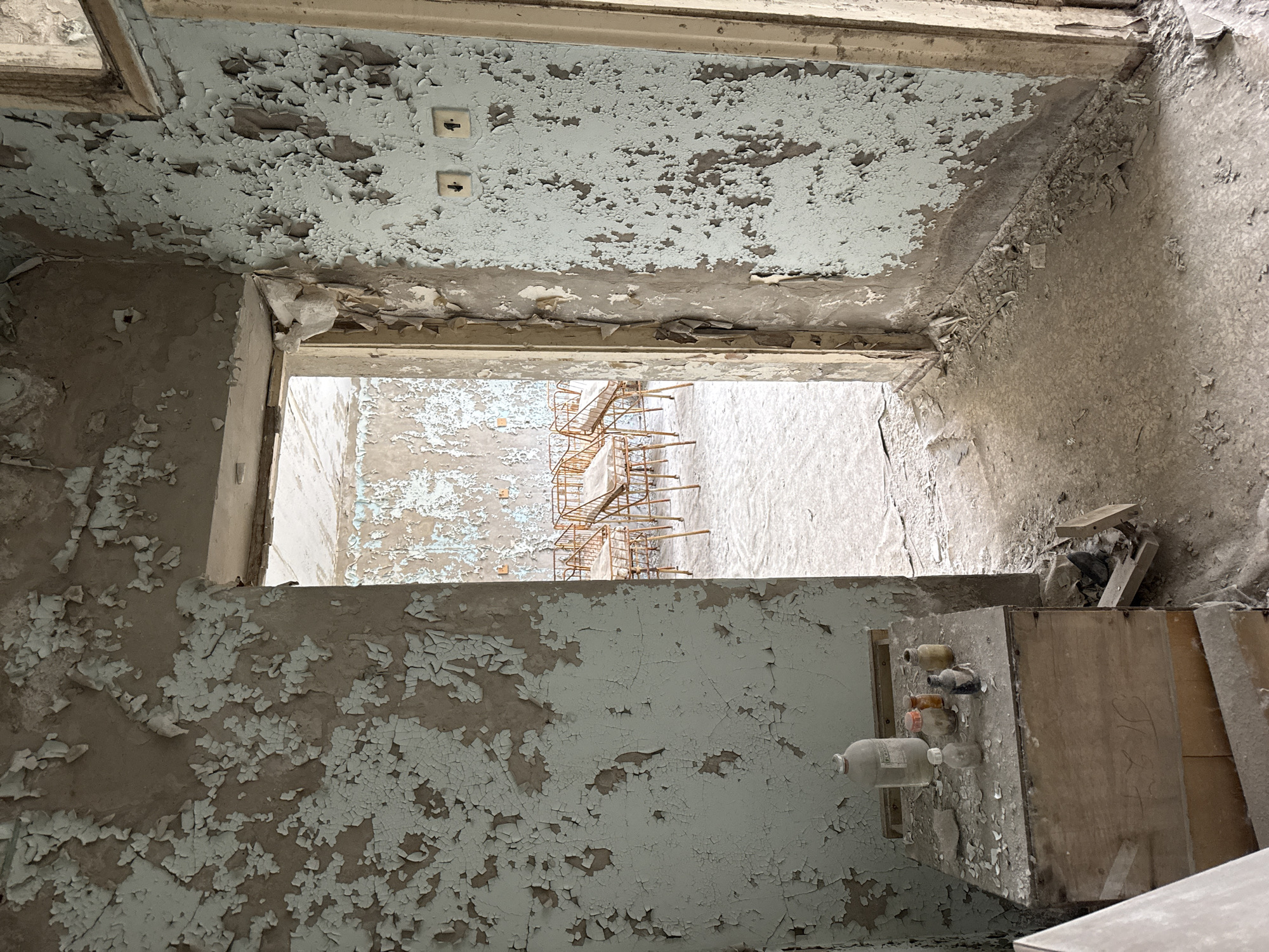 Abandoned Pripyat building interior shows continued decay
