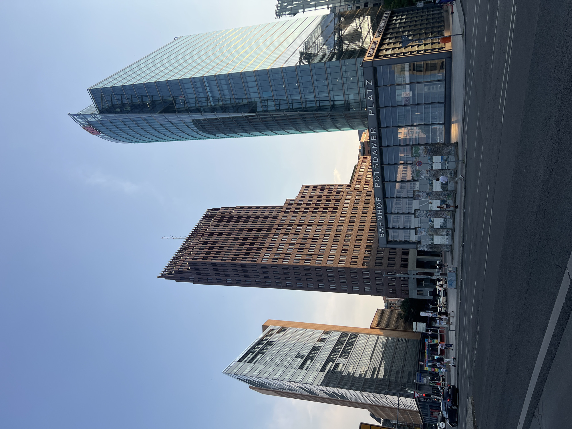 Potsdamer Platz skyline and Berlin Wall remnants on a summer afternoon