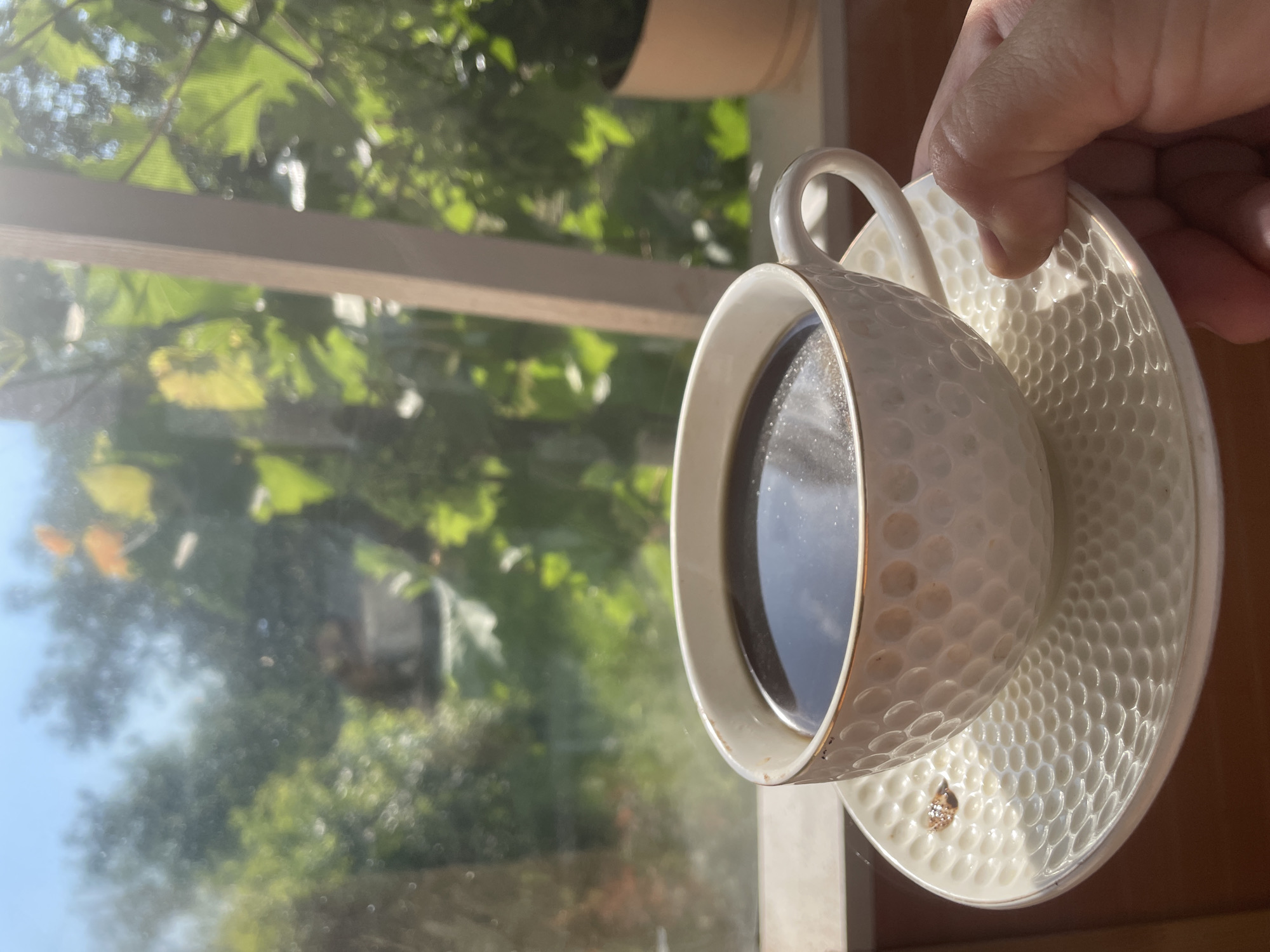 Coffee by the window in Azov, Russia