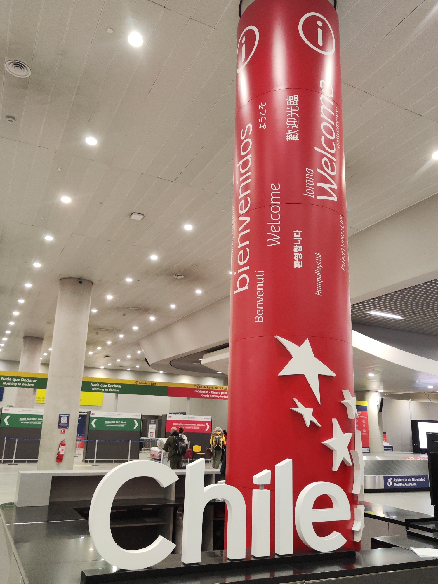 Chile tourism displays observed at Santiago international airport