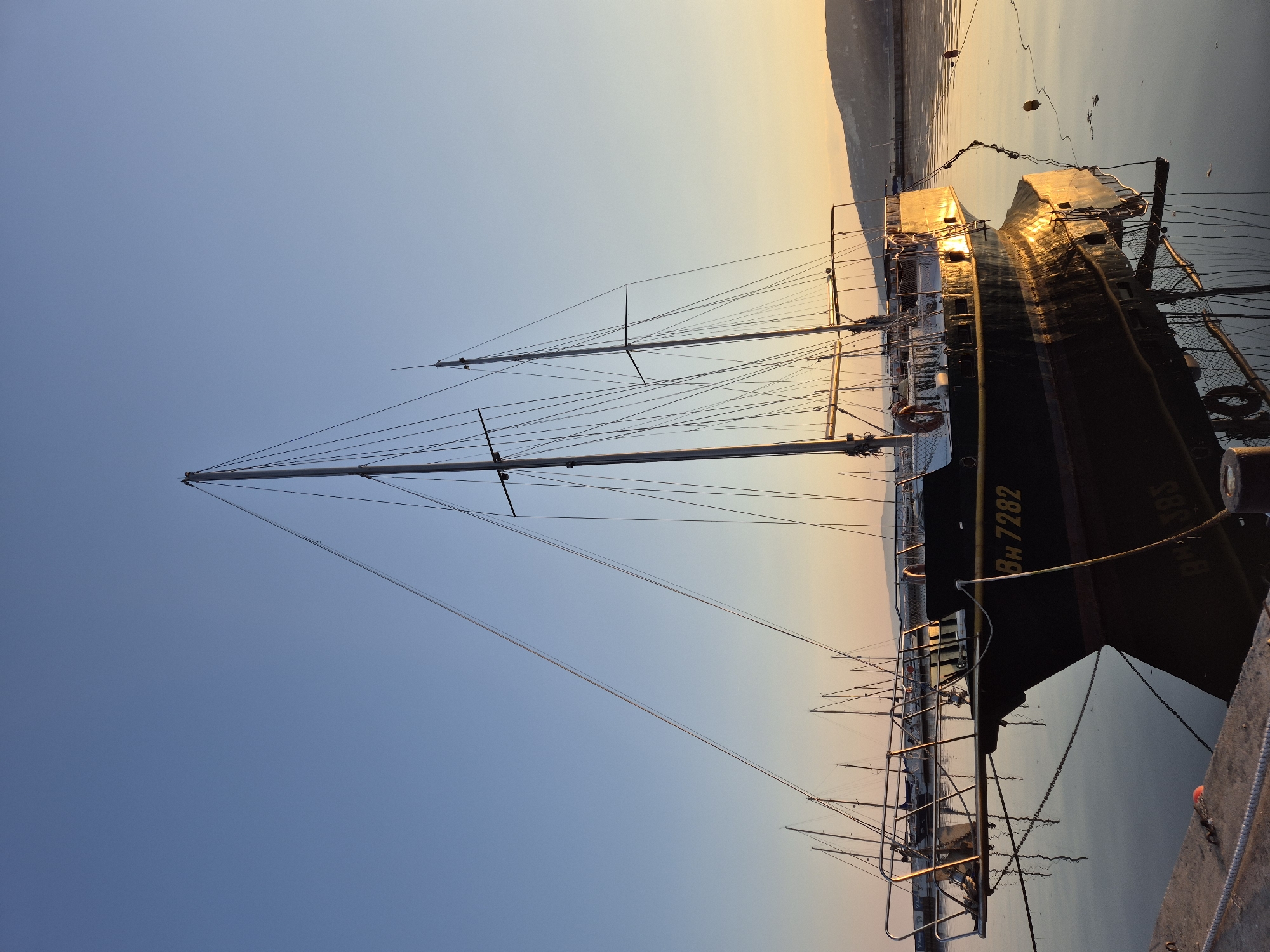 Sunset witnessed over Black Sea harbor in Balchik, Bulgaria