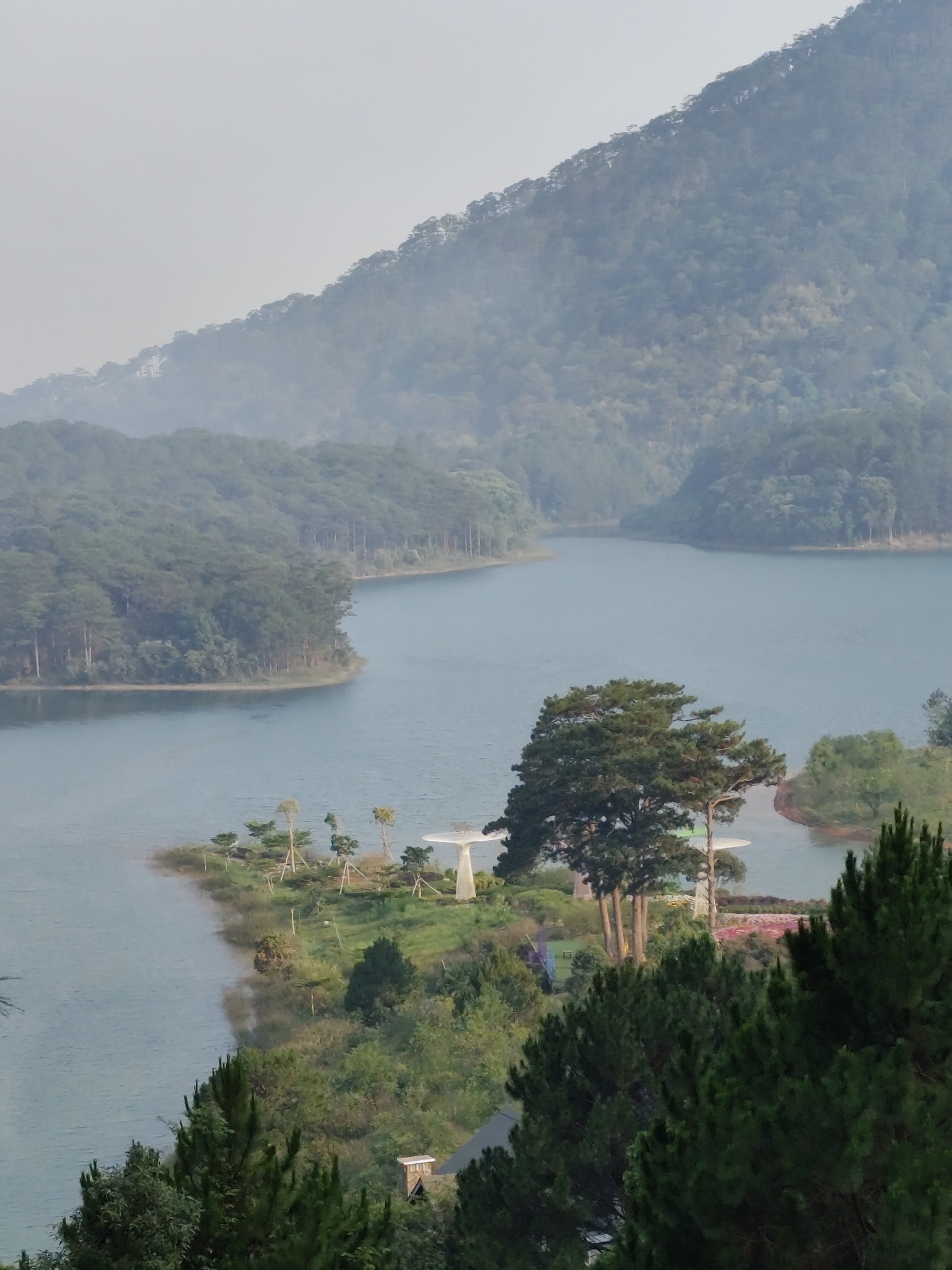 Scenic morning views captured around Tuyen Lam Lake, Da Lat