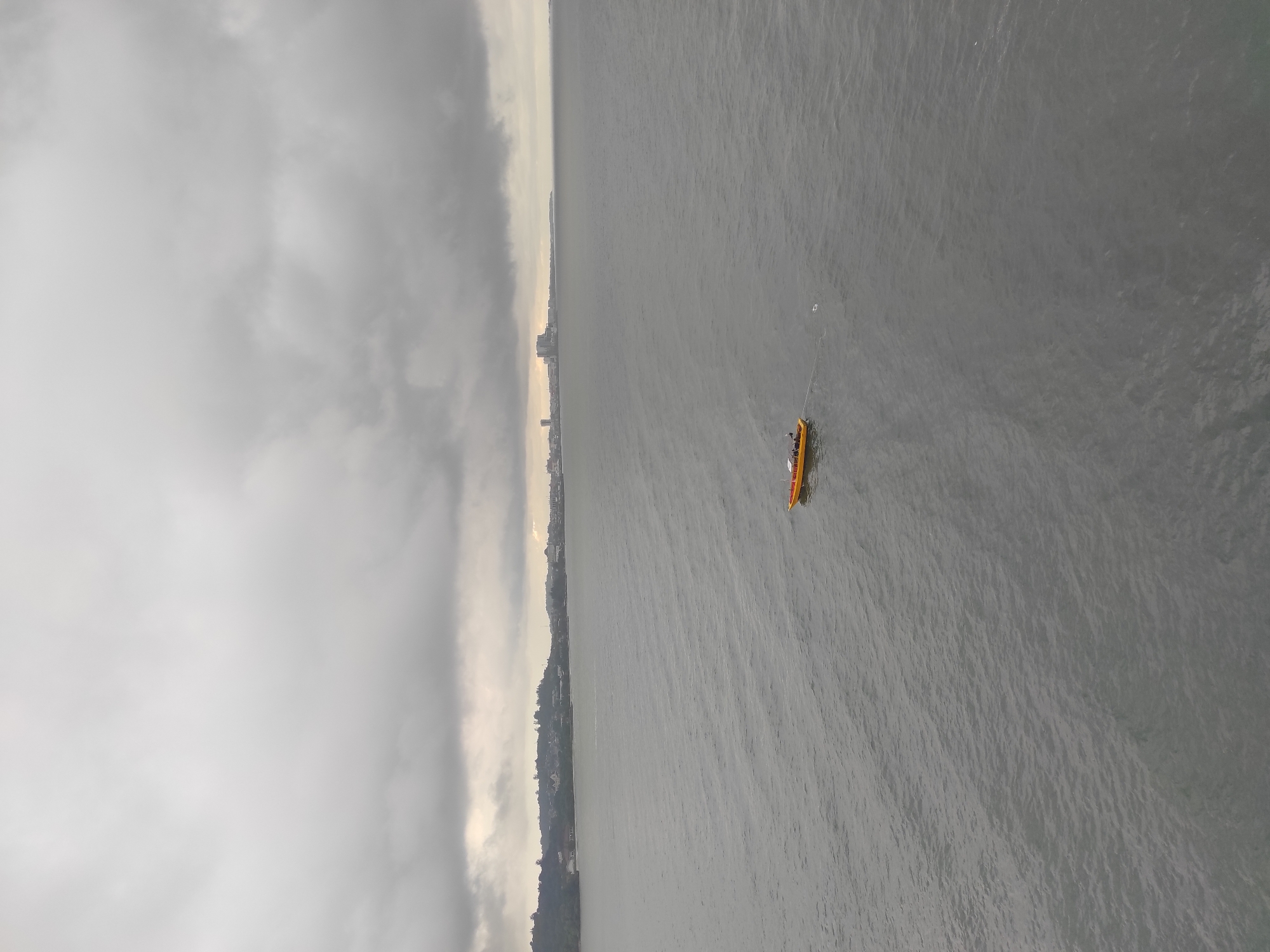 Maritime traffic observed in harbor waters during evening hours