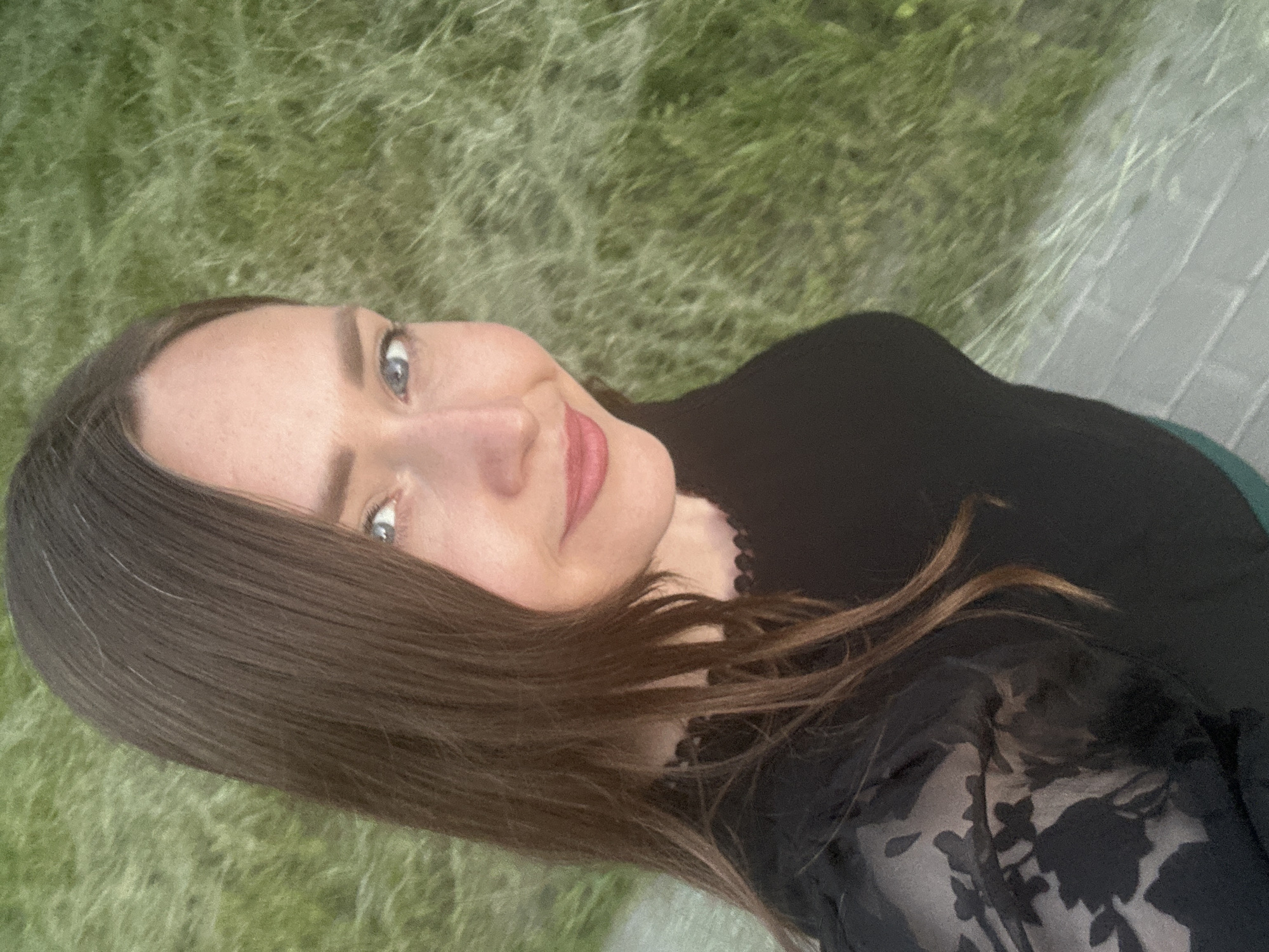 Afternoon selfie session in a Bila Tserkva park, black cat included