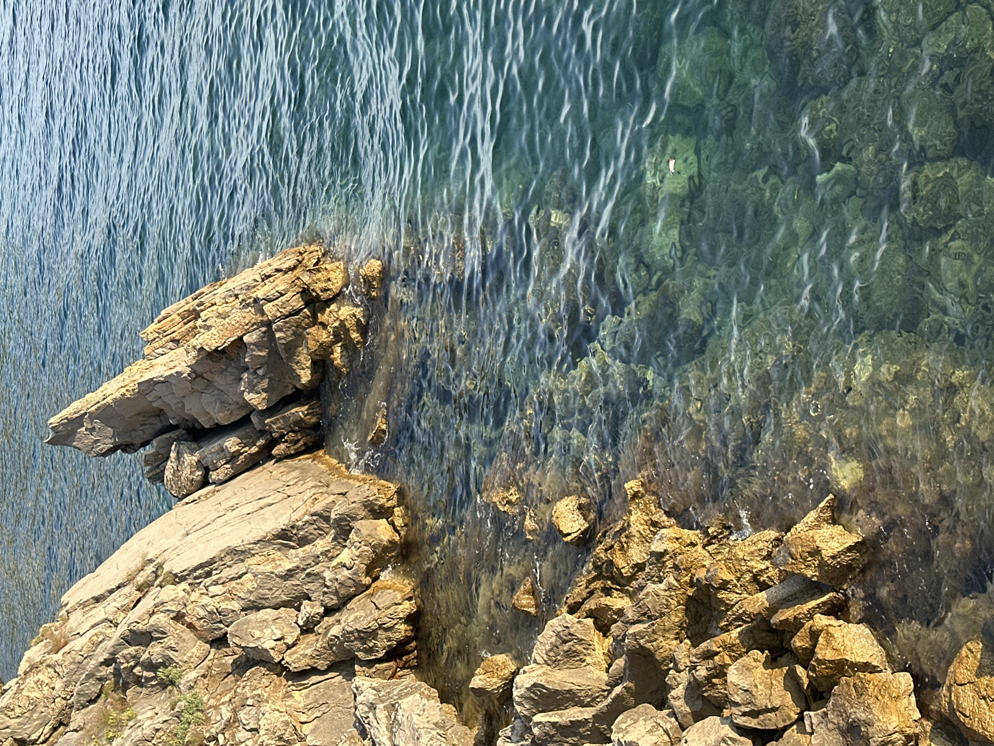 Summer water activity along Budva's Adriatic coastline