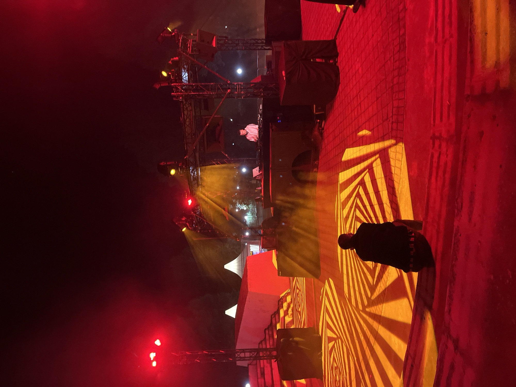DJ set lights up a Sofia outdoor night crowd