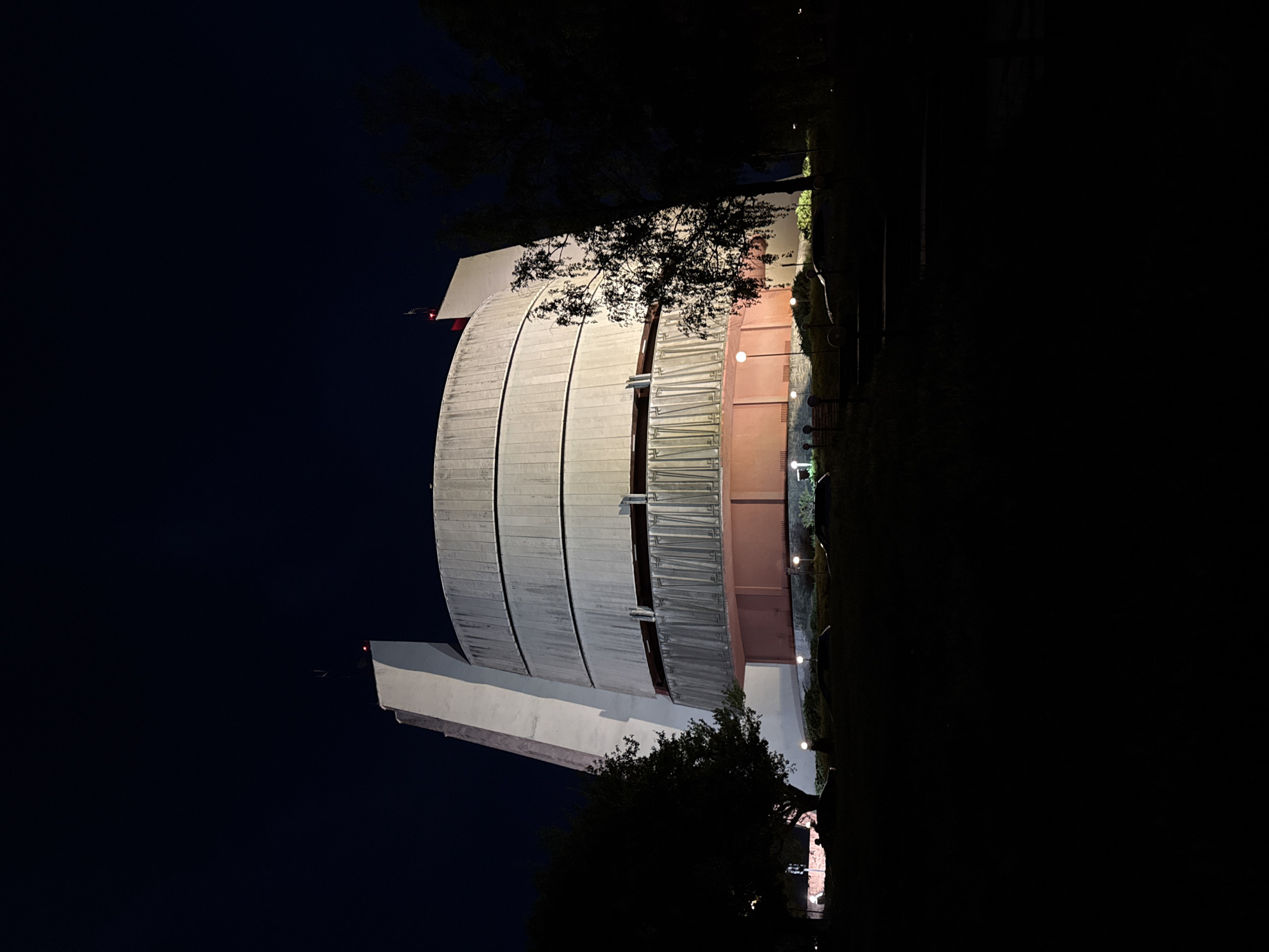 Pleven Panorama building observed illuminated at night in Bulgaria