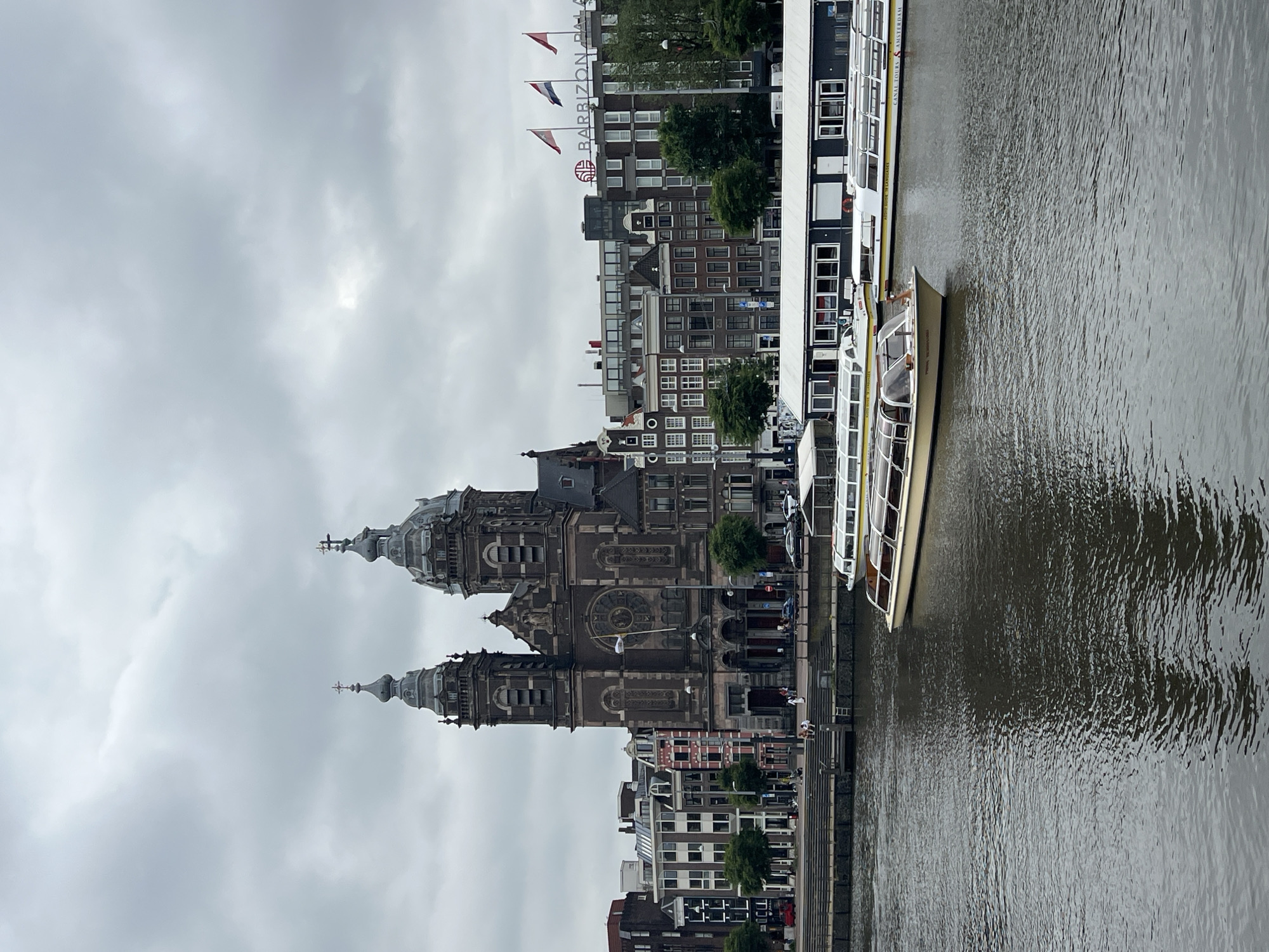 Canal church and Centraal station snapshots in central Amsterdam