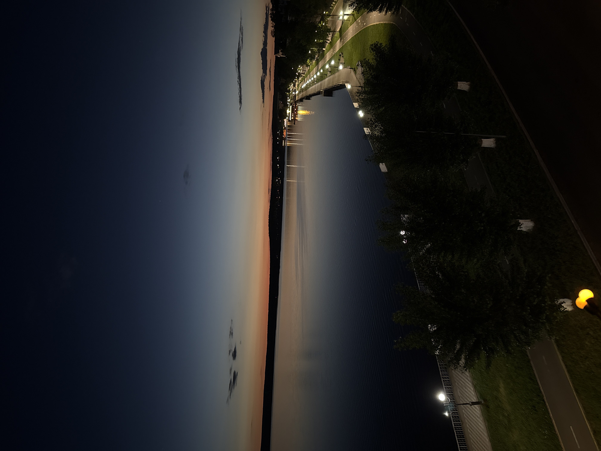 Evening waterfront scenes documented along Votkinsk Reservoir, Russia