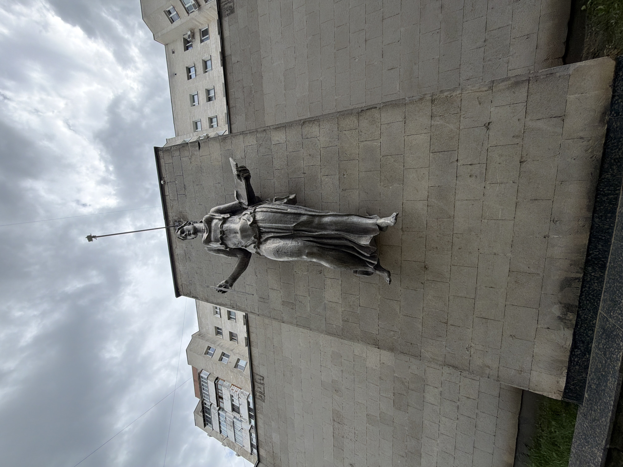 Woman statue with book documented in Chișinău, Moldova