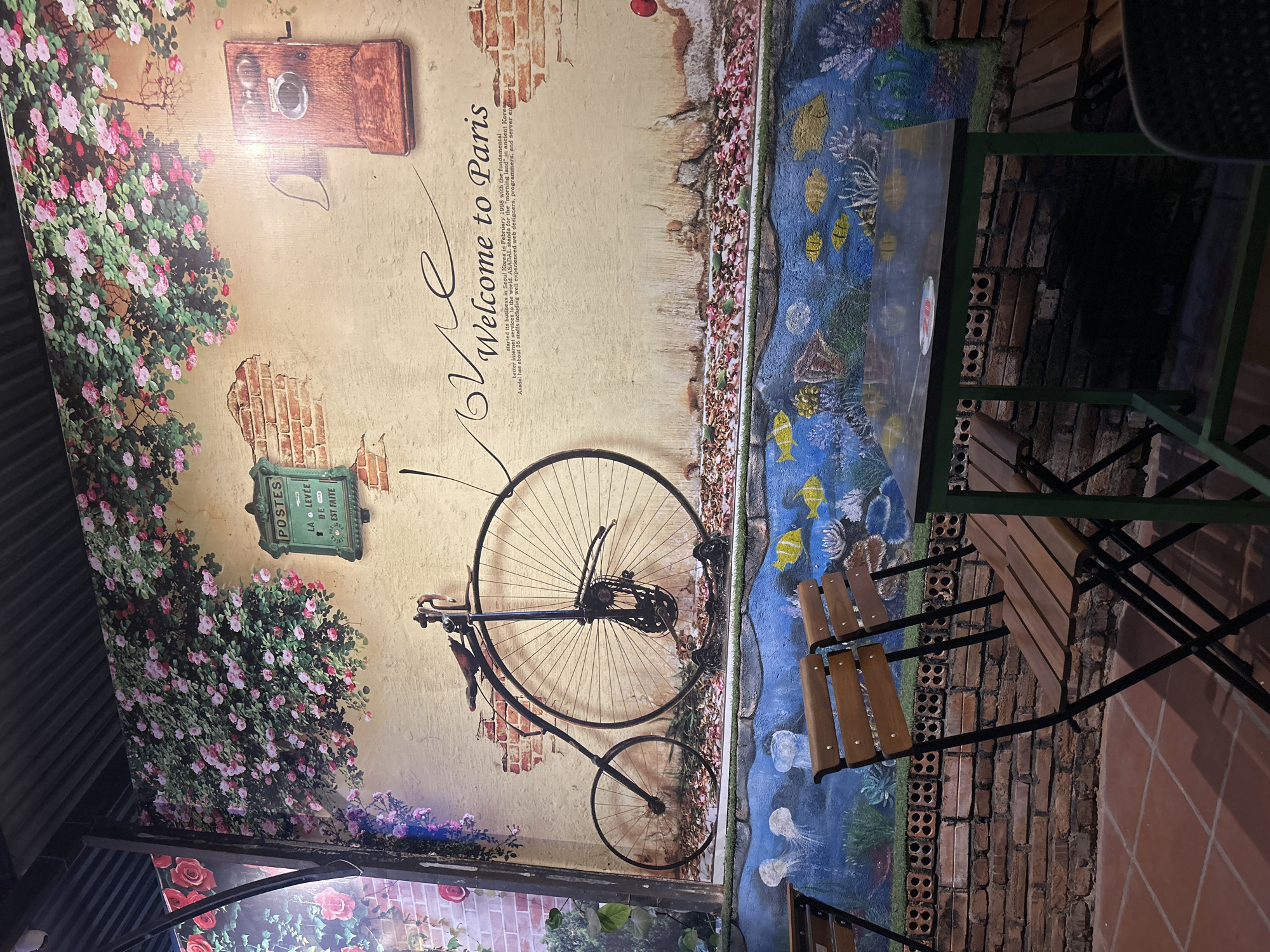 Paris-themed cafe interior documented in Bắc Nha Trang, Vietnam