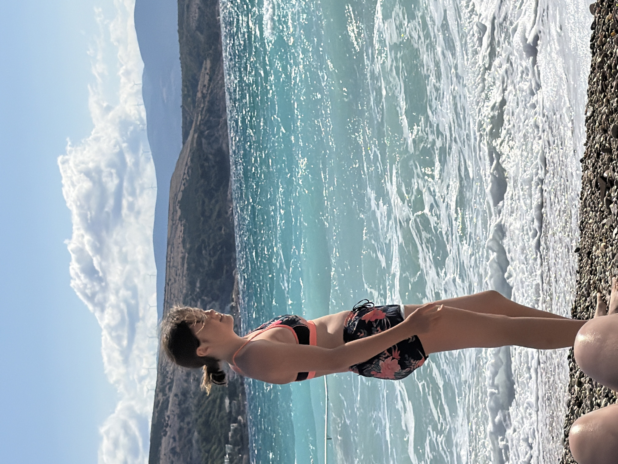 Summer morning on Baška's pebble beach, Krk Island