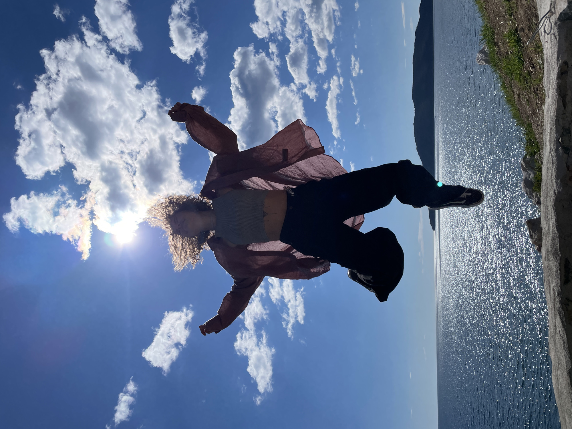 Woman enjoys casual beach visit at Montenegro's Kamenovo coast