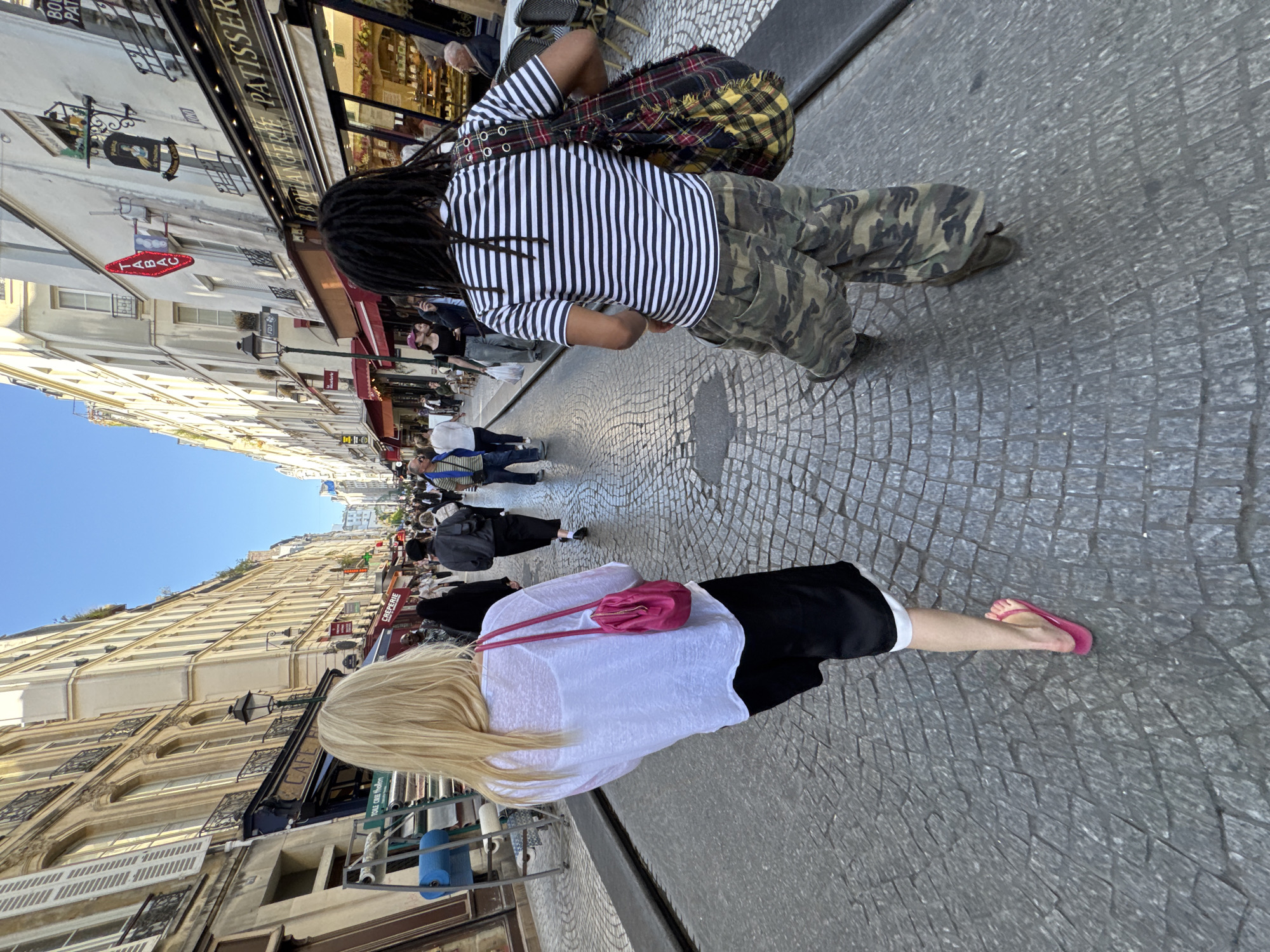 Casual Paris outing documented through street scenes and selfies
