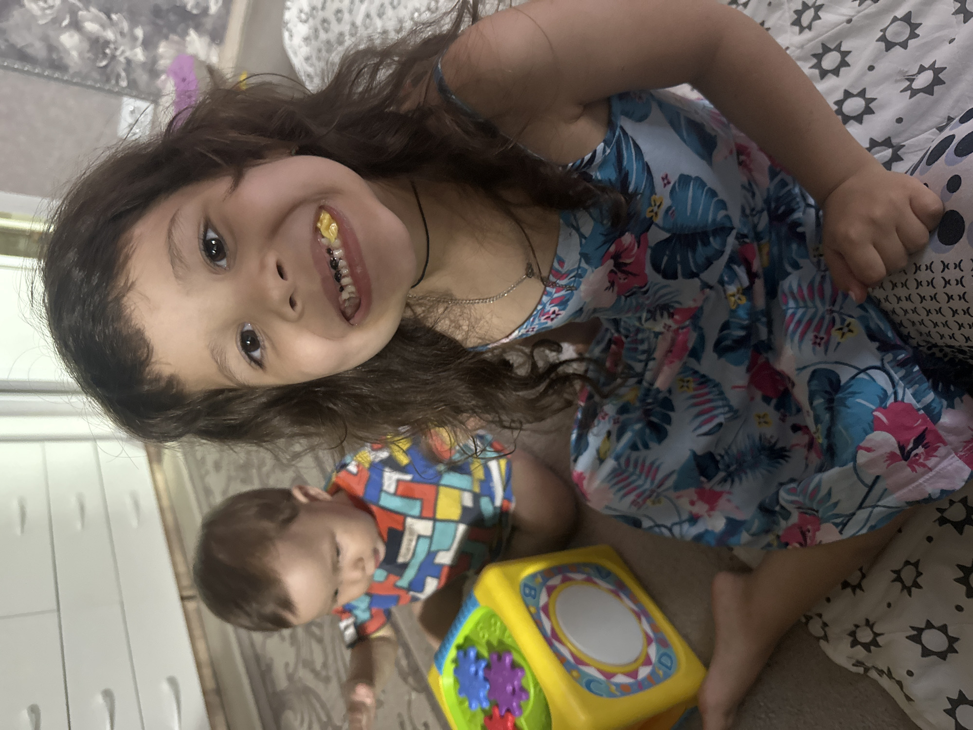 Kids and family spending a relaxed afternoon at home