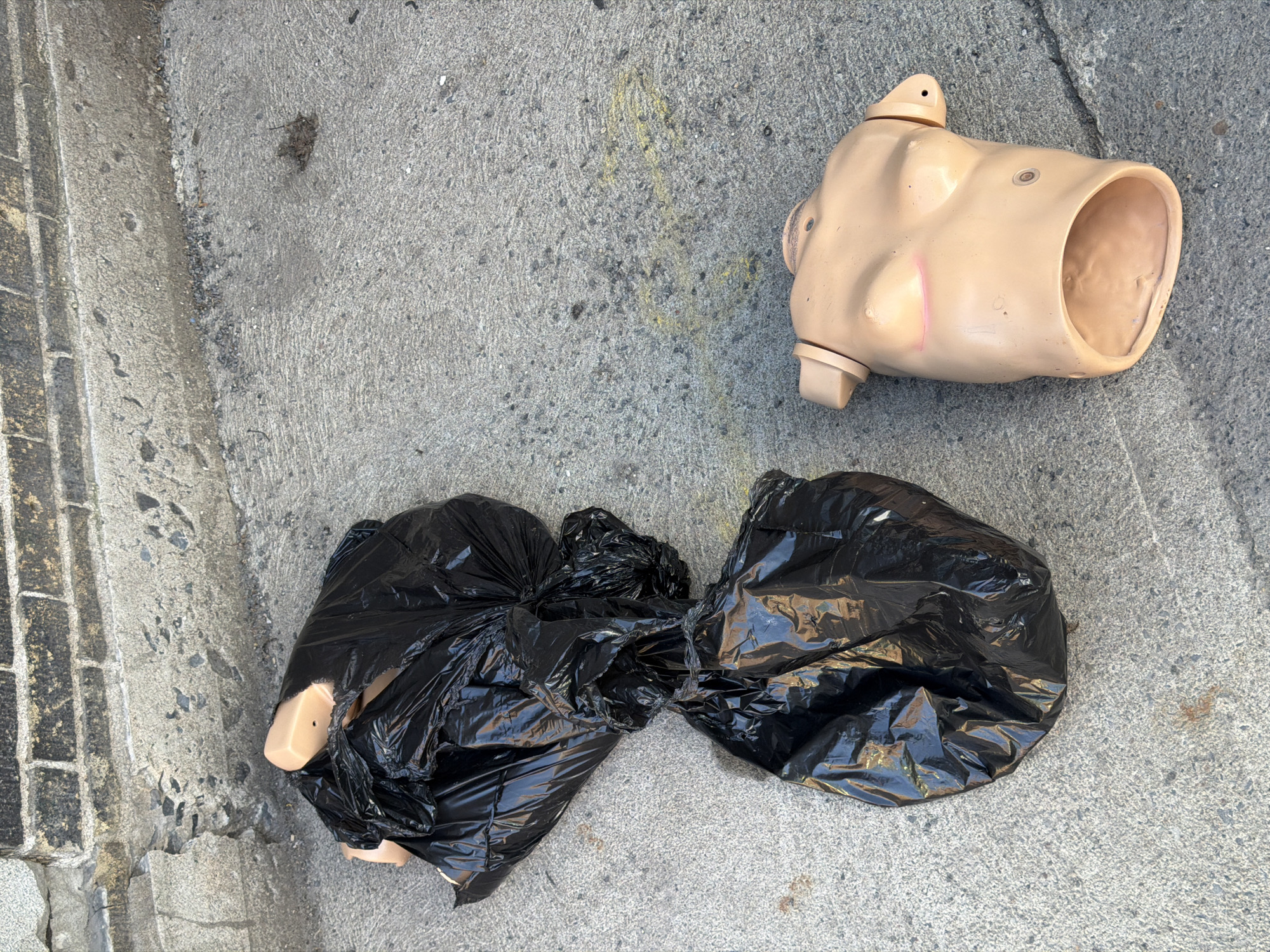 Mannequin torso found on Montreal sidewalk near garbage bags