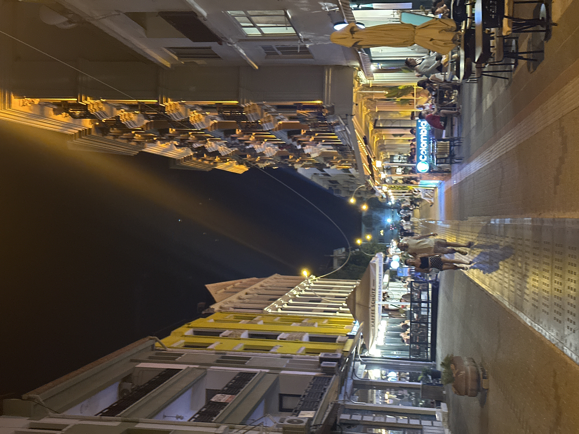 Fethiye's pedestrian strip buzzes with evening restaurant and cafe life.