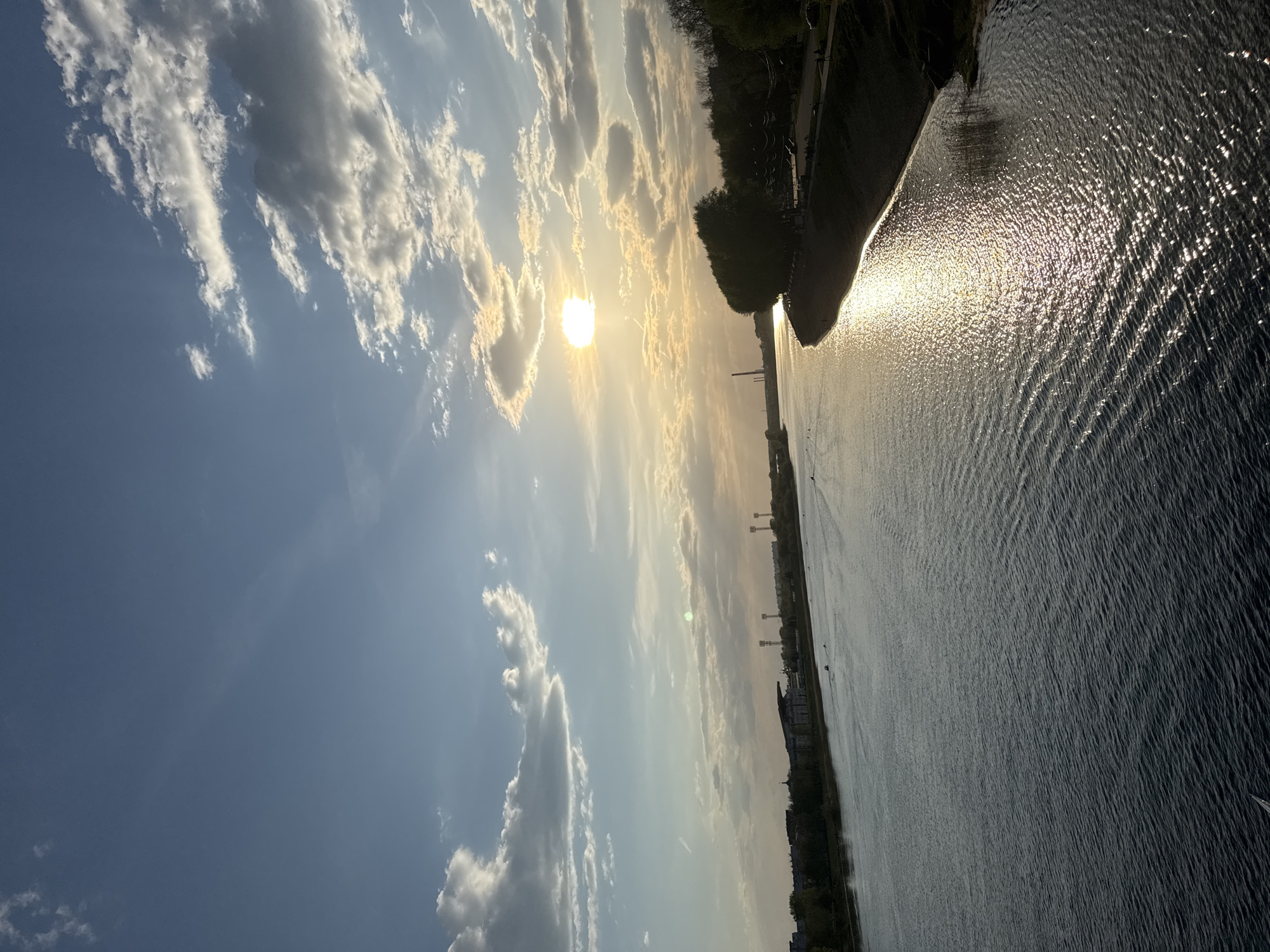 Sunset captured over Volga River in Tver, Russia