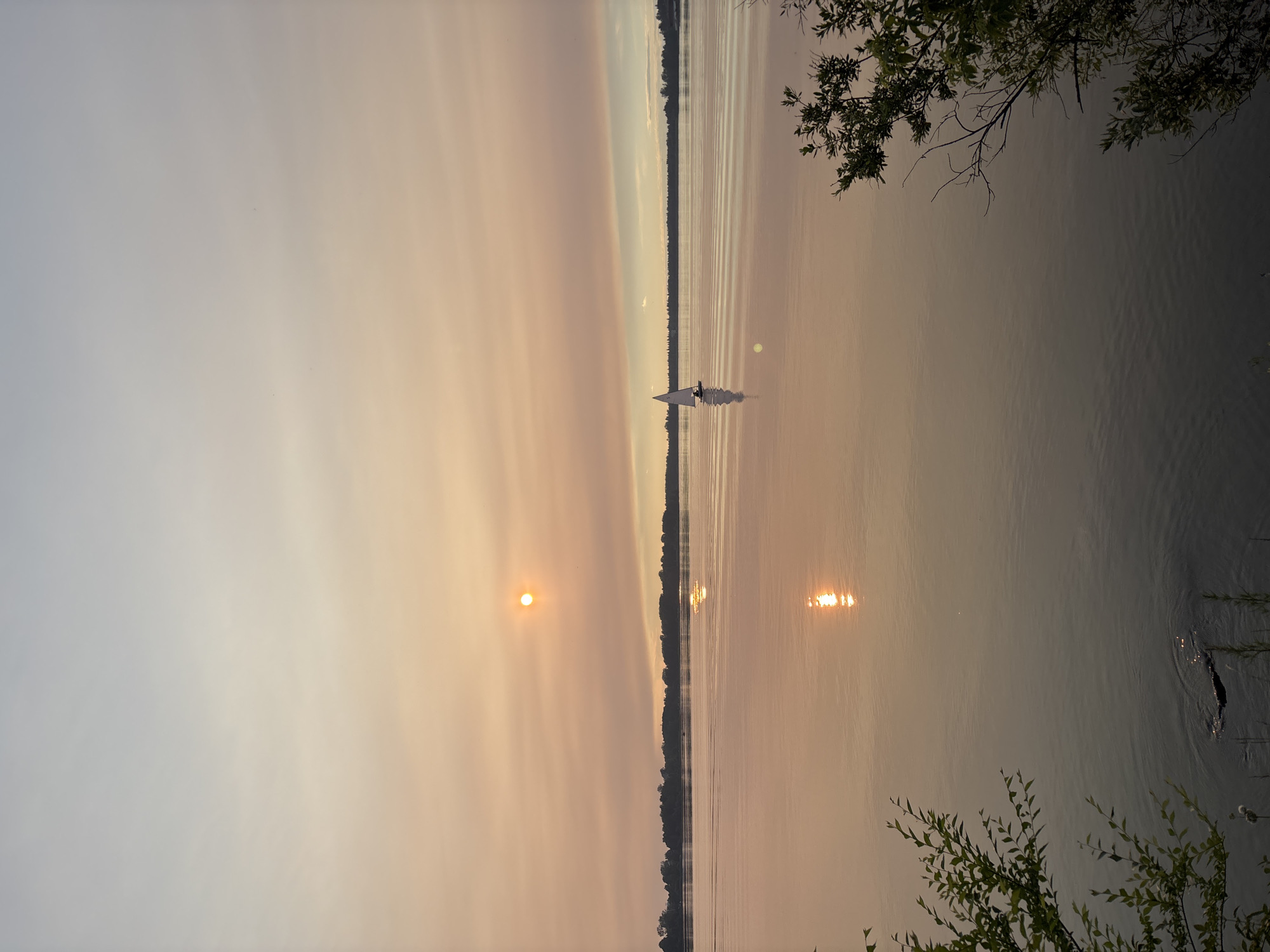Warm sunset colors over a lake in Zheleznogorsk