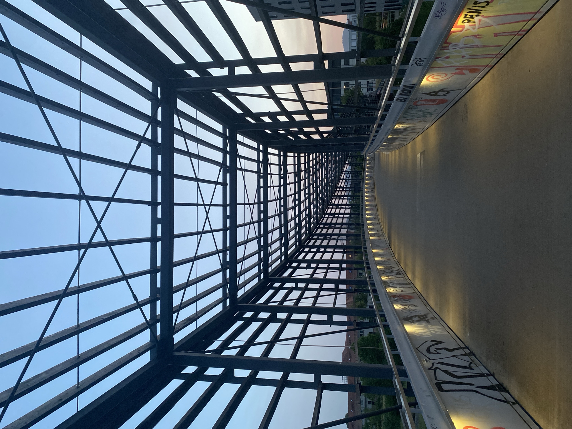 Evening documentation of bridges and streets in Landau, Germany