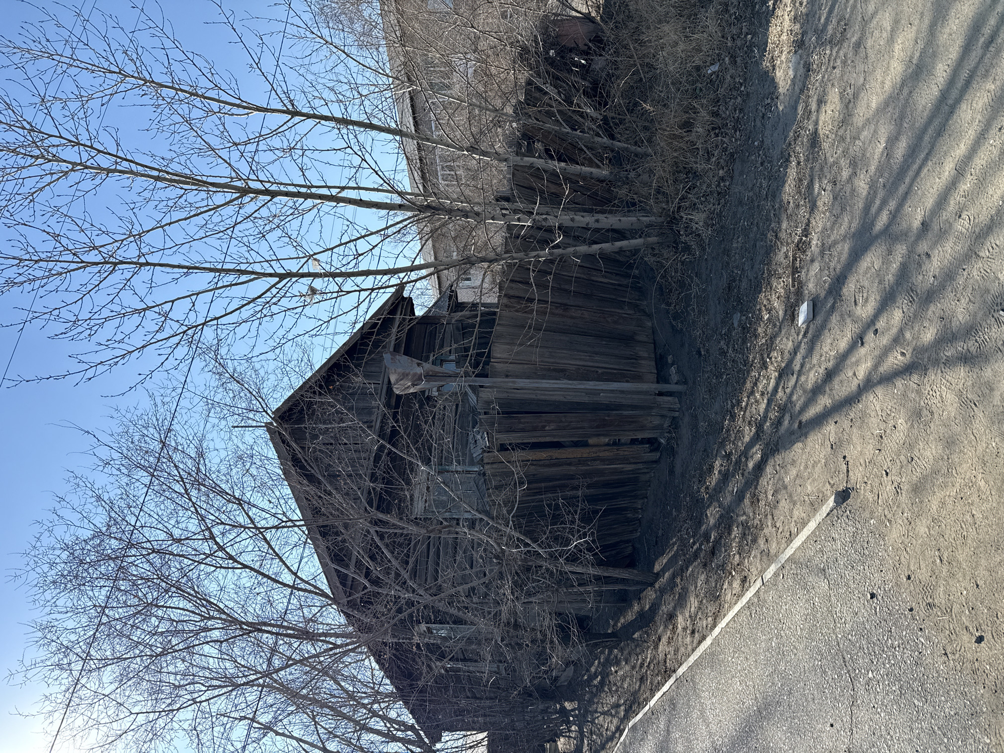Abandoned wooden structure documented in Borzya, Russia