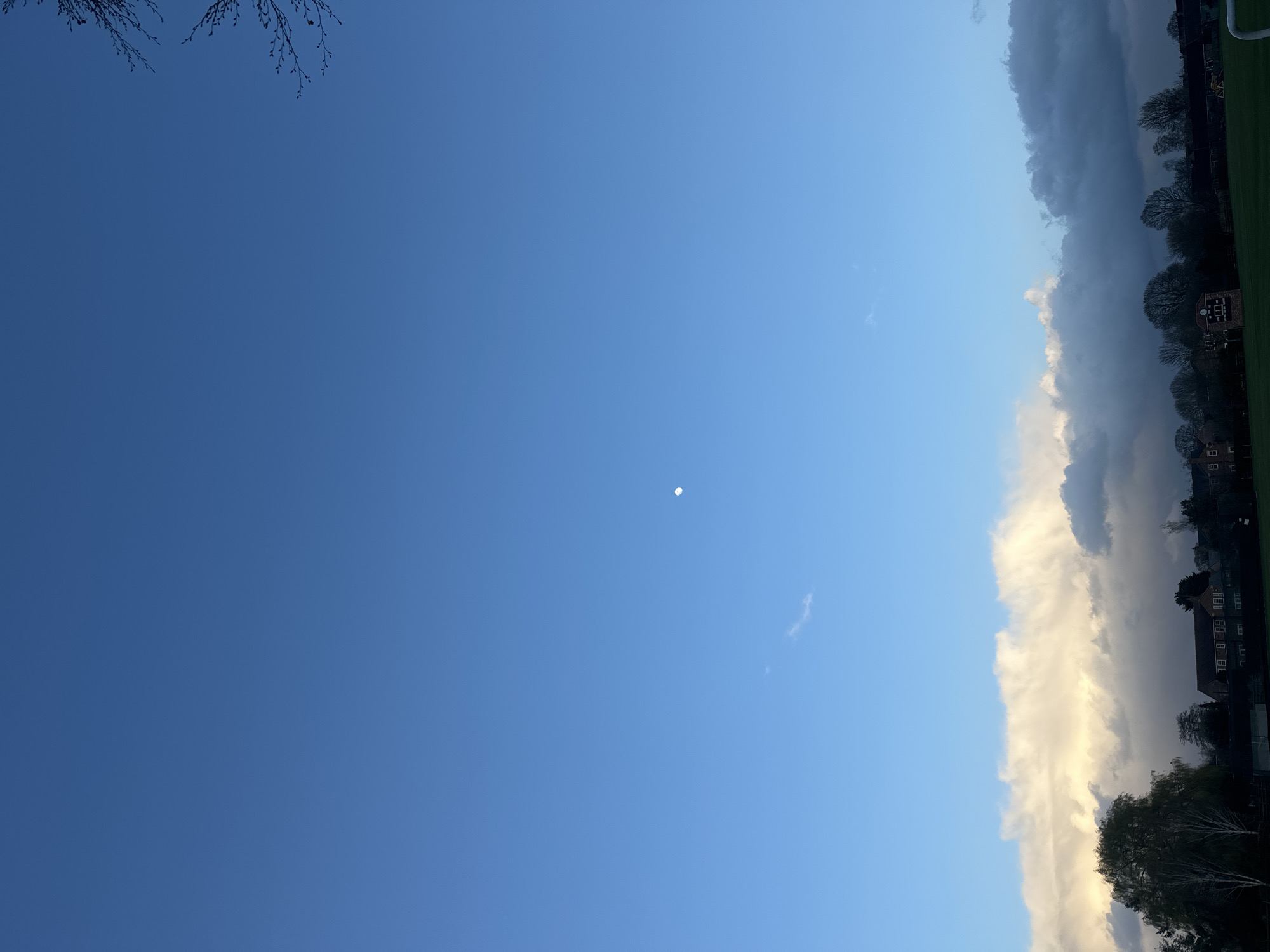 Daytime moon visible over Easingwold skies