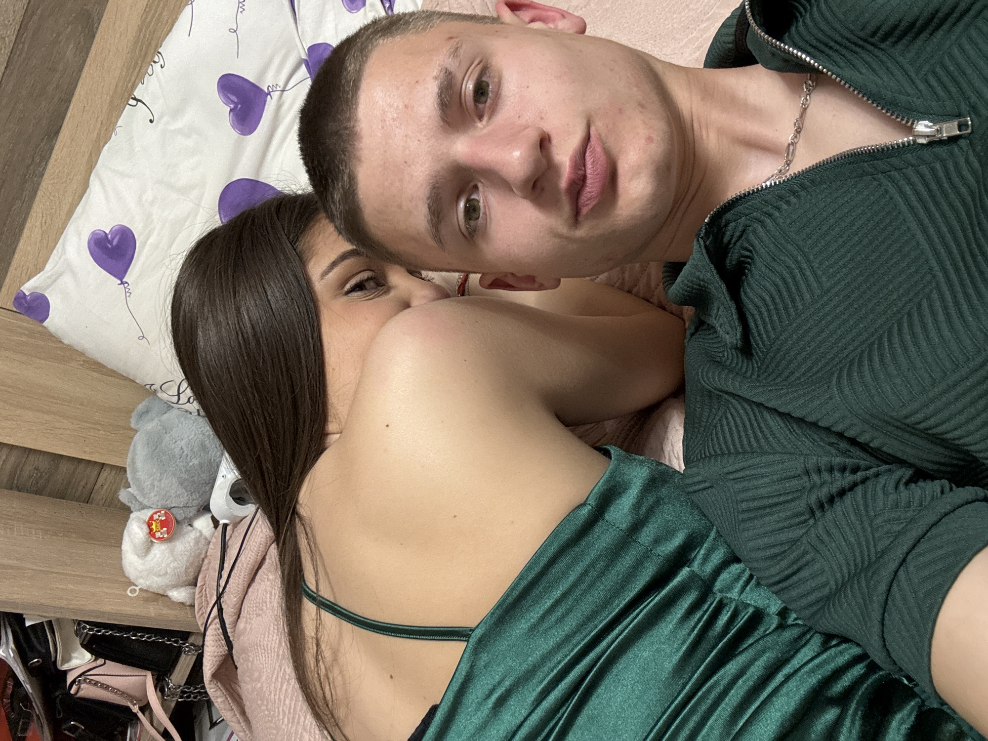 Couple celebrates with balloons in Sliven bedroom