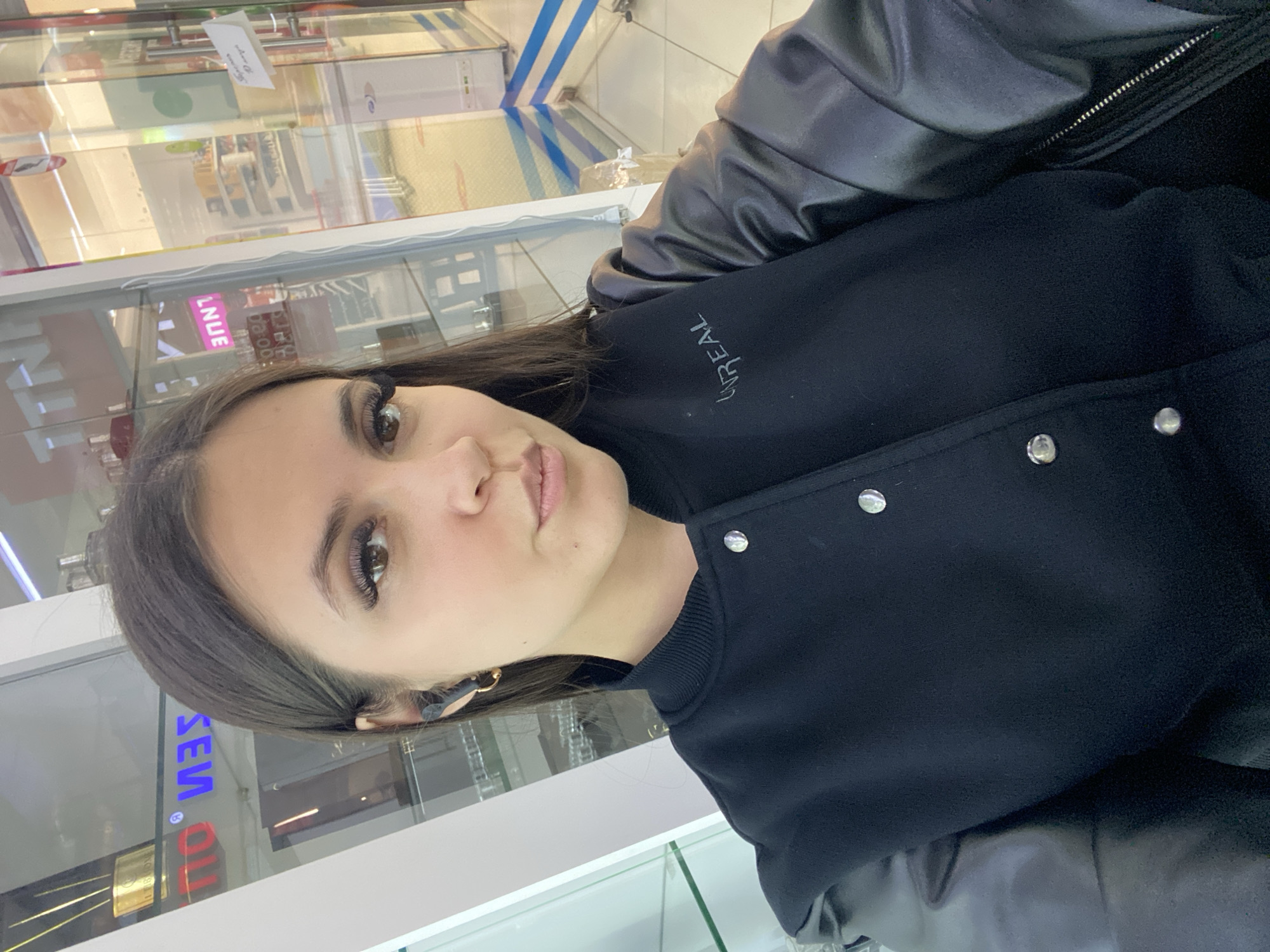Woman takes selfies in Chaikovsky, Russia