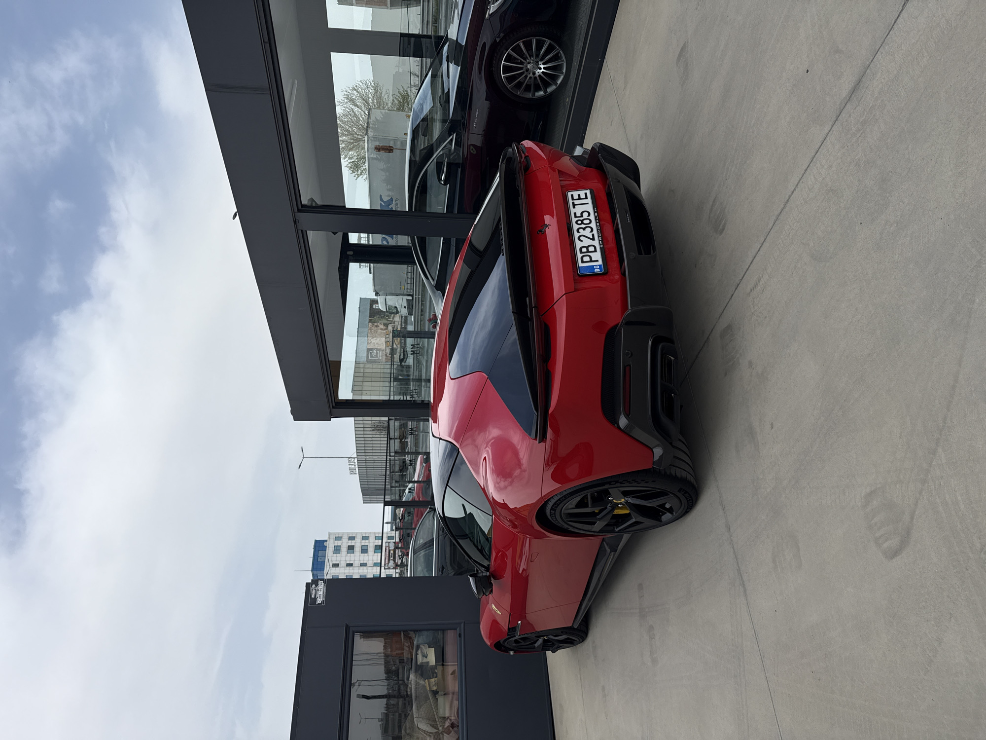 Red Ferrari spotted at Plovdiv car dealership