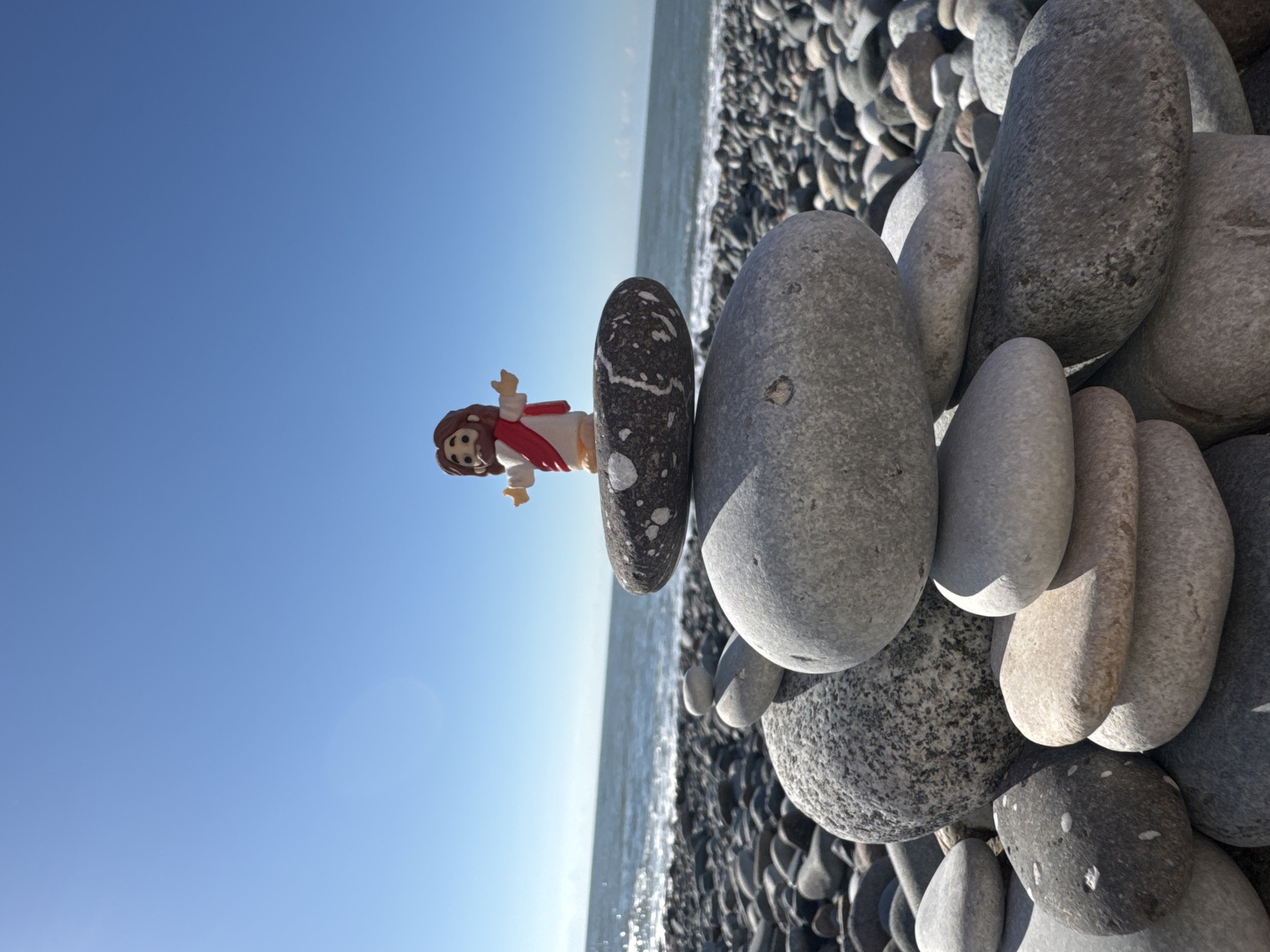 Beach day with stone stacking and sunbathing in Batumi