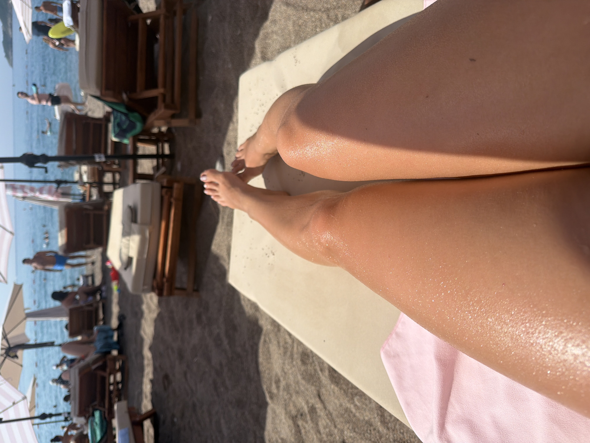 Lazy beach morning in Bečići with coffee and sun loungers