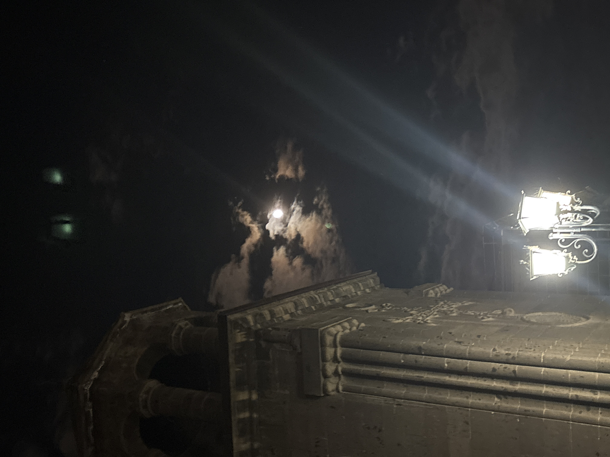 Evening stroll documented through nighttime Gyumri, Armenia streets