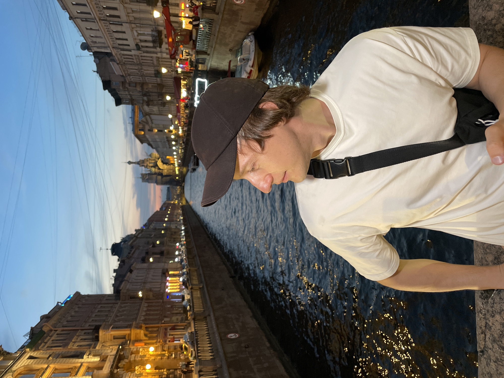 Quiet moment beside a St. Petersburg canal