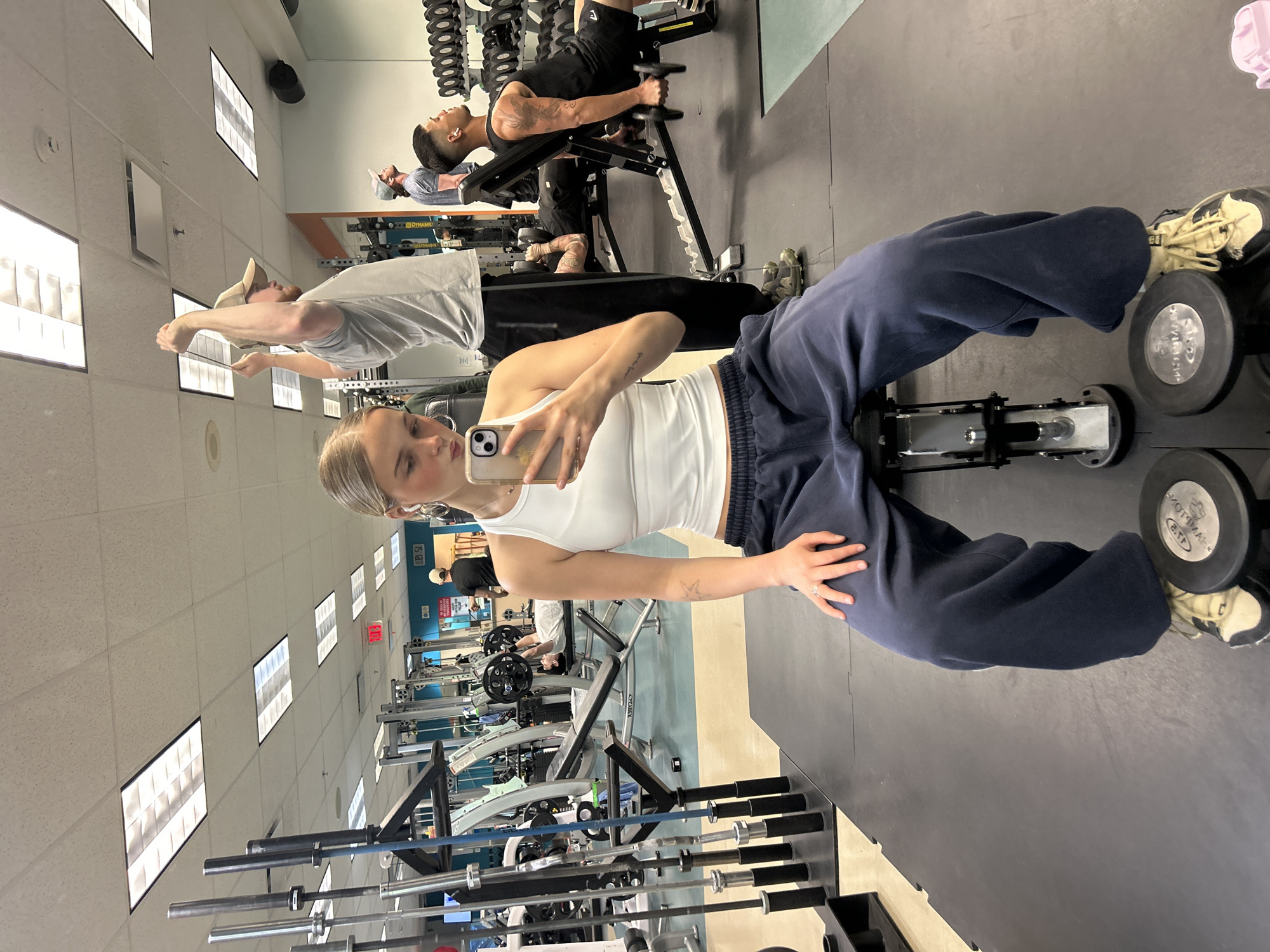 Woman takes gym selfie in Whistler fitness center