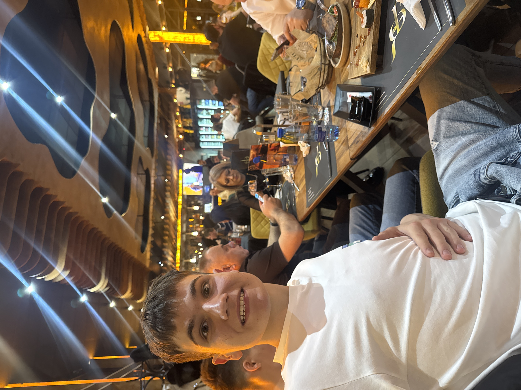 Young man photographed dining at restaurant in Vidin, Bulgaria