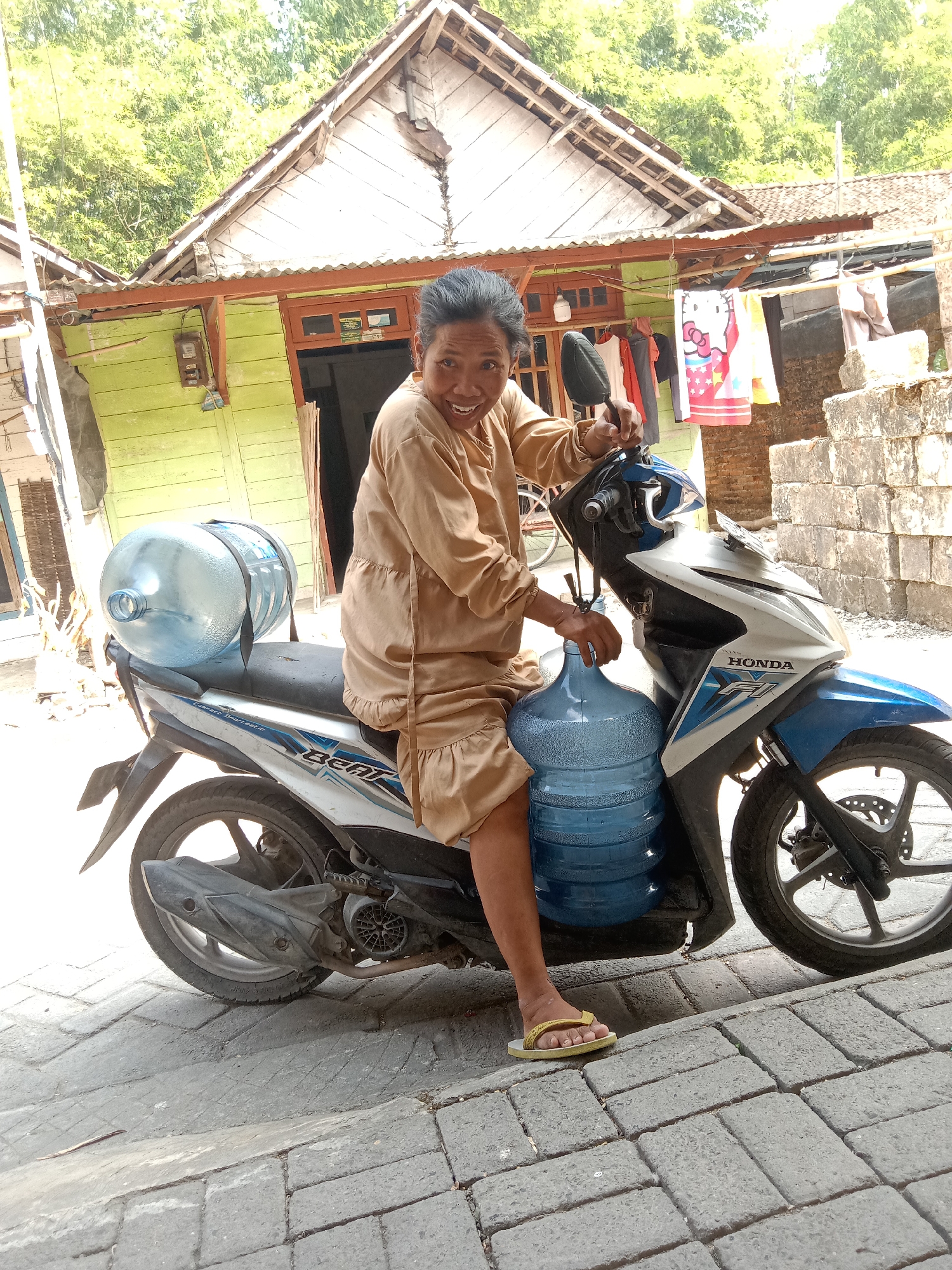 Quiet rural life and backyard animals in rural Java