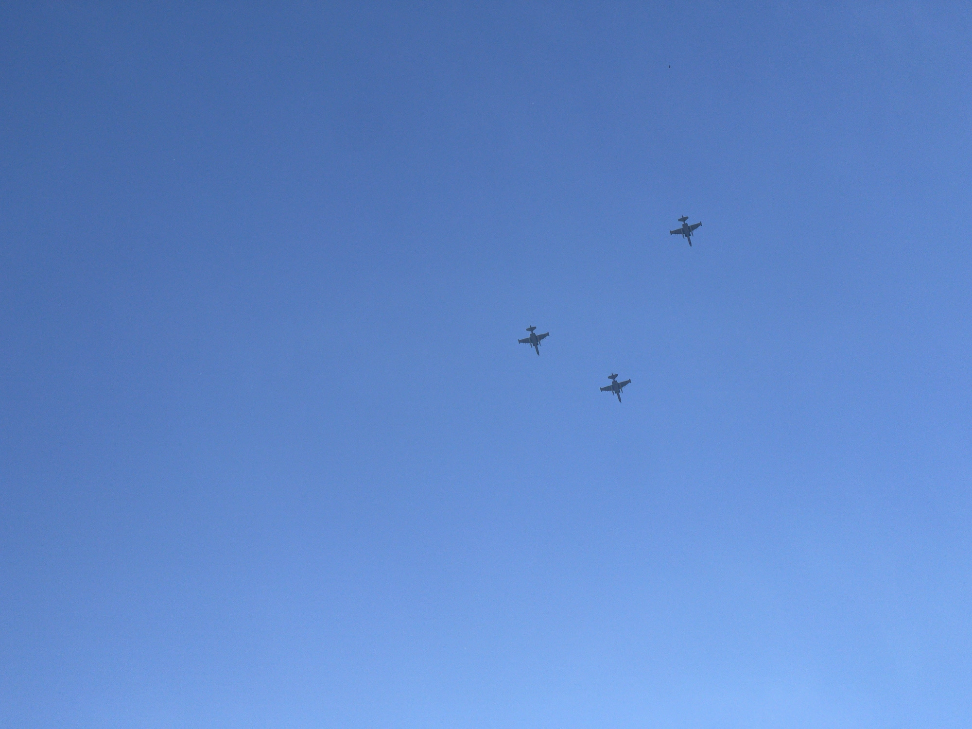 Military jets fly formation over Sofia, Bulgaria morning display