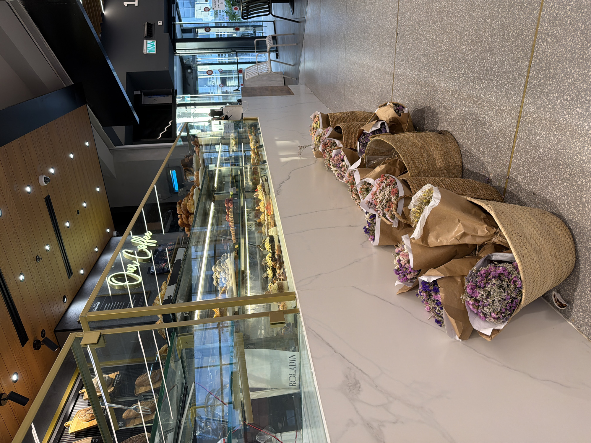 Shopper documents mall visit across bakeries and retail stores