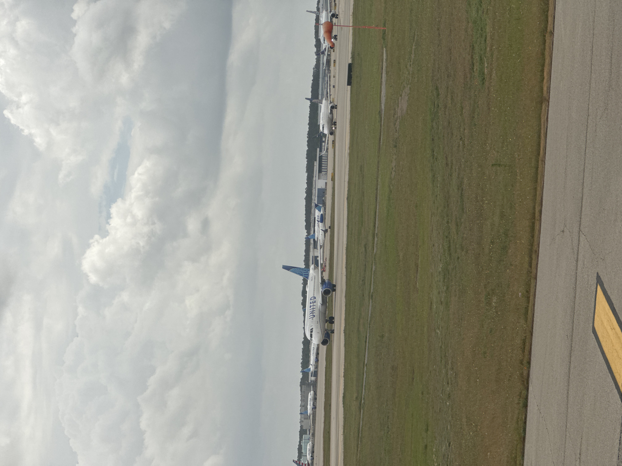 Commercial aircraft activity observed at Houston airport tarmac