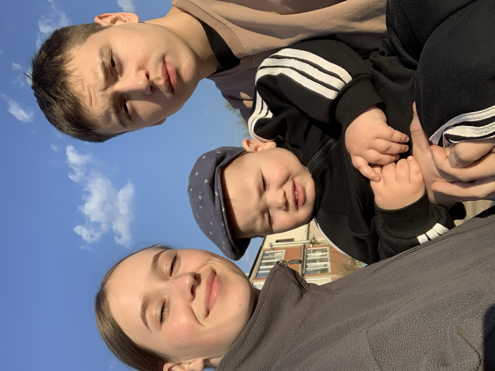 Family selfie captured in sunny Foki, Russia