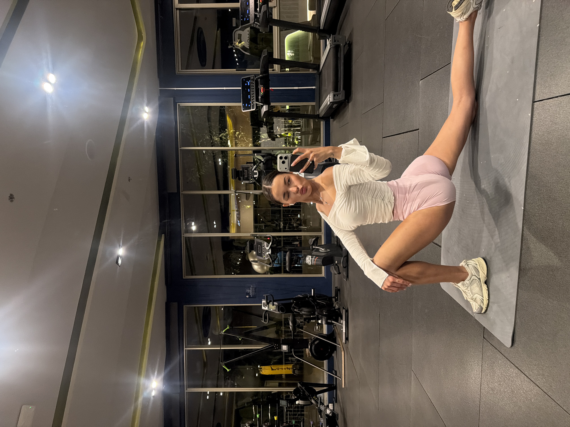 Woman poses for gym selfie in Thailand