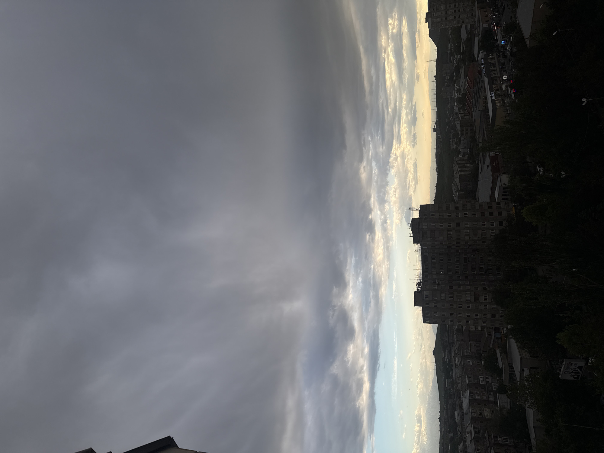 Dramatic clouds captured over Abovyan, Armenia cityscape